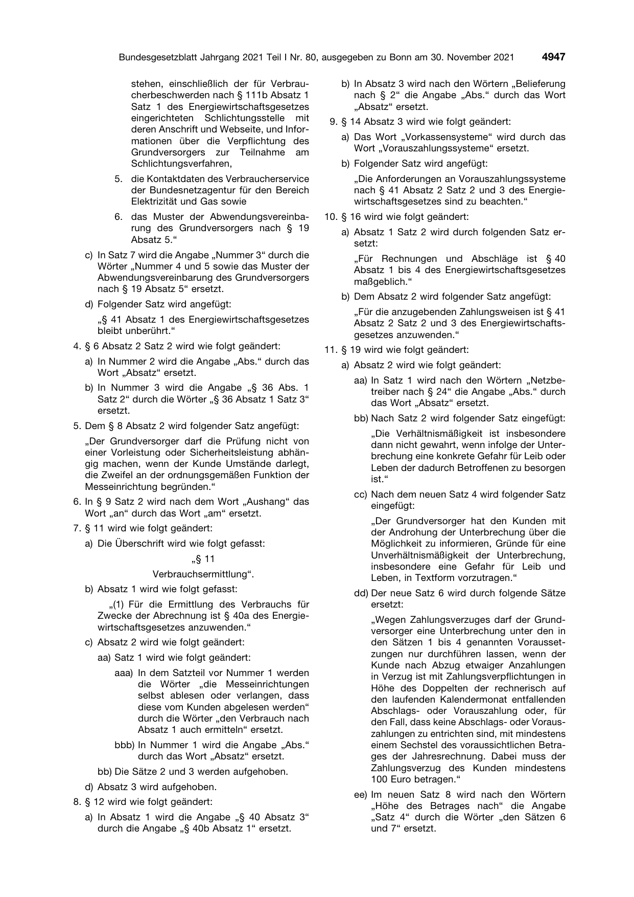 BGBl. 2021, Seite 4947 — Originalseite als Abbildung