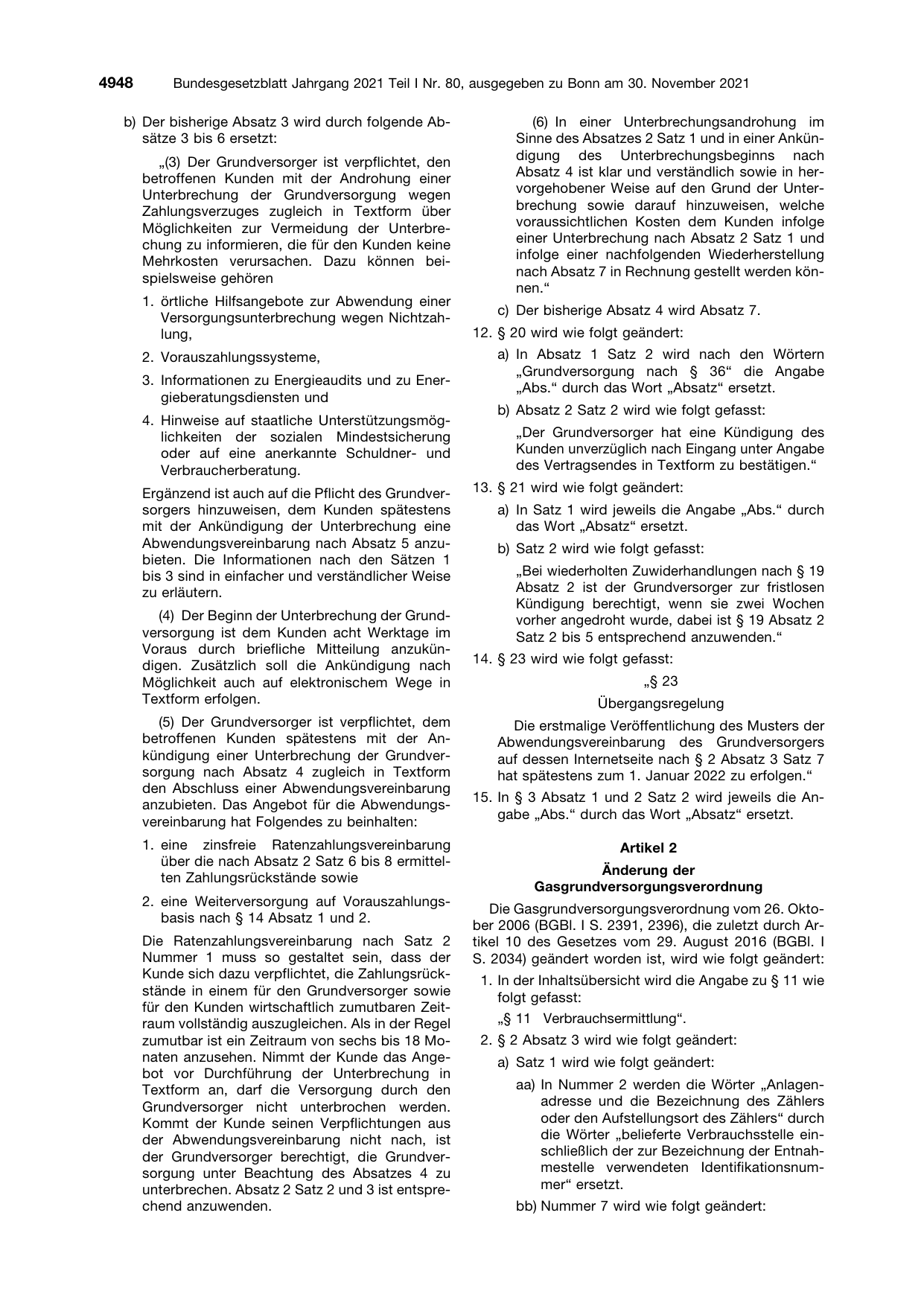 BGBl. 2021, Seite 4948 — Originalseite als Abbildung