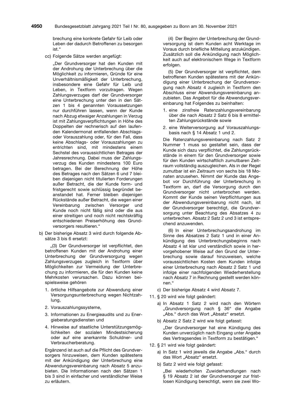 BGBl. 2021, Seite 4950 — Originalseite als Abbildung