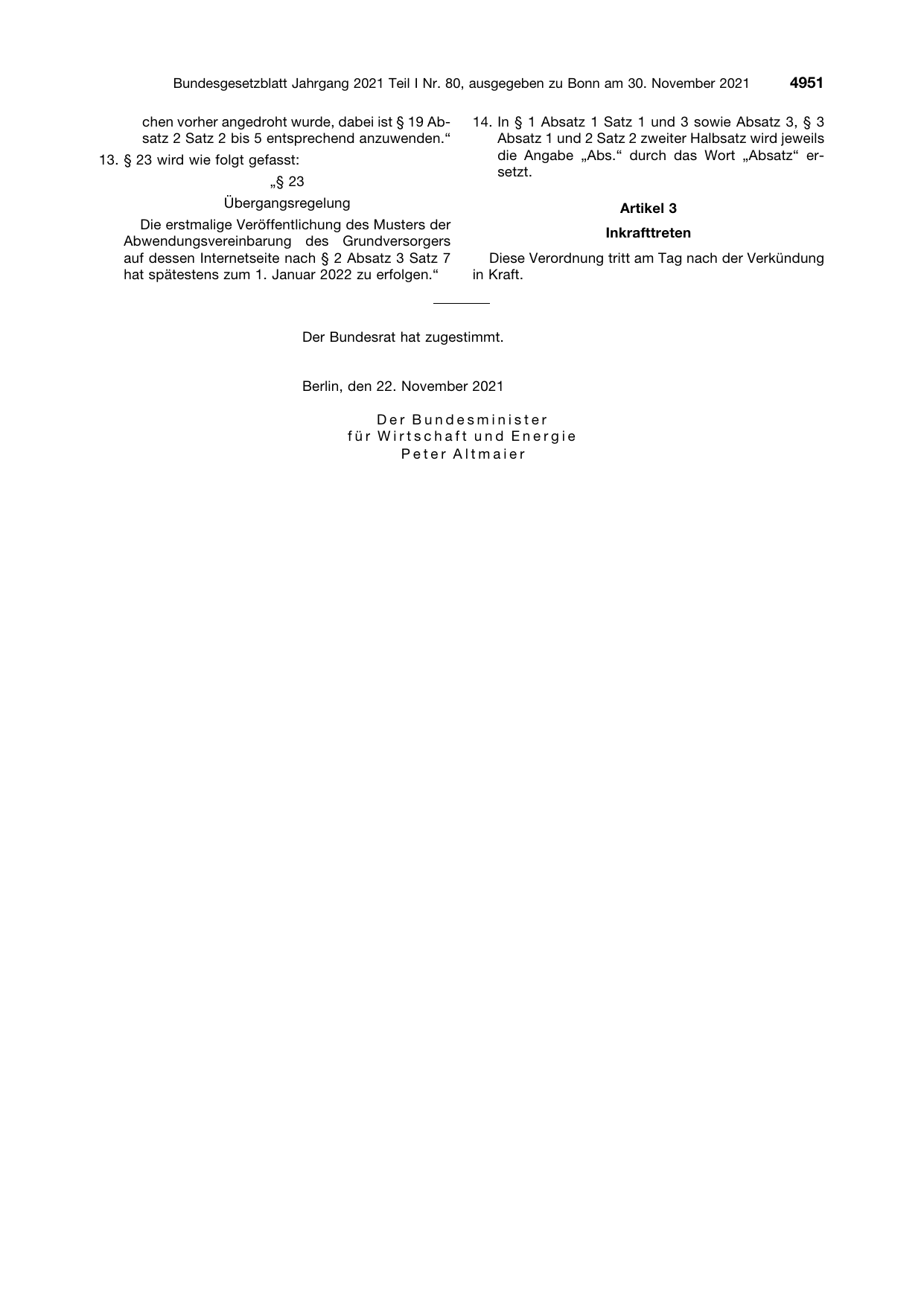 BGBl. 2021, Seite 4951 — Originalseite als Abbildung