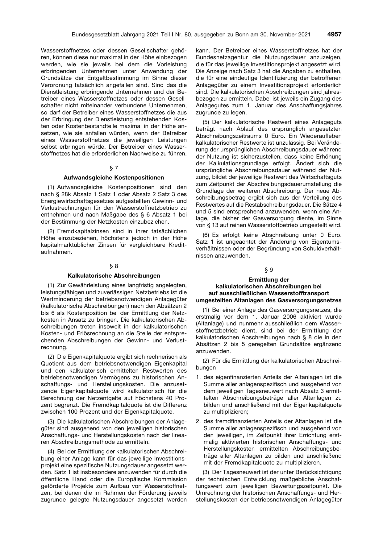 BGBl. 2021, Seite 4957 — Originalseite als Abbildung