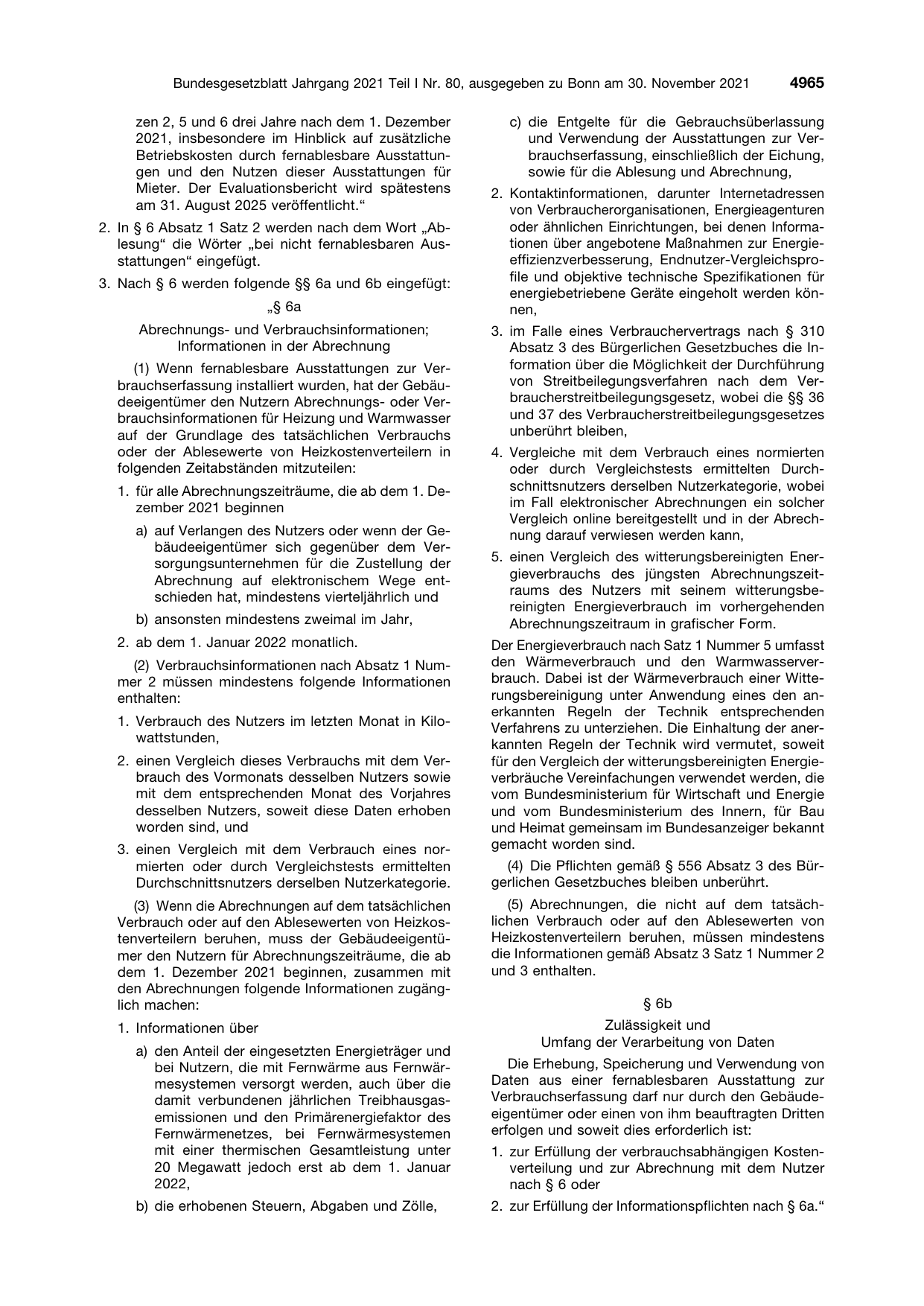 BGBl. 2021, Seite 4965 — Originalseite als Abbildung