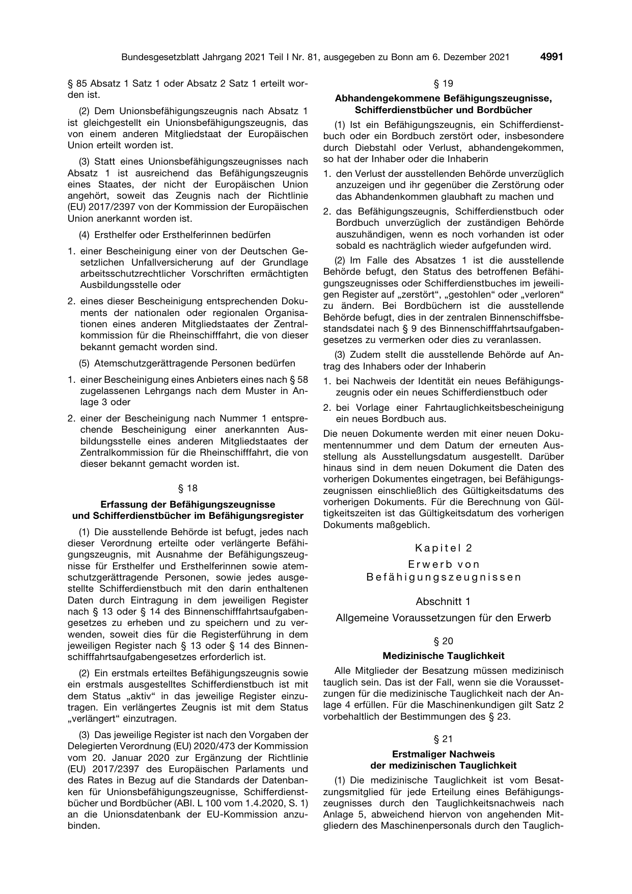 BGBl. 2021, Seite 4991 — Originalseite als Abbildung