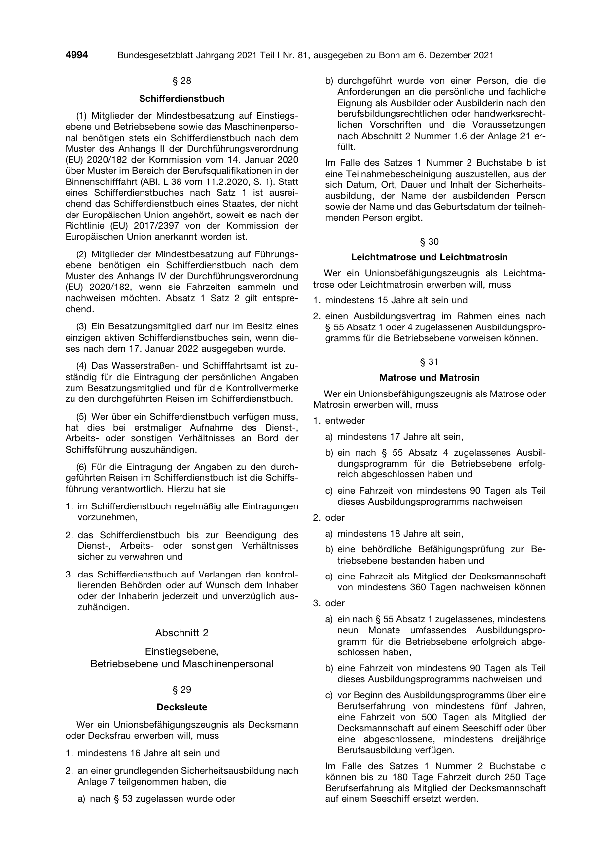 BGBl. 2021, Seite 4994 — Originalseite als Abbildung