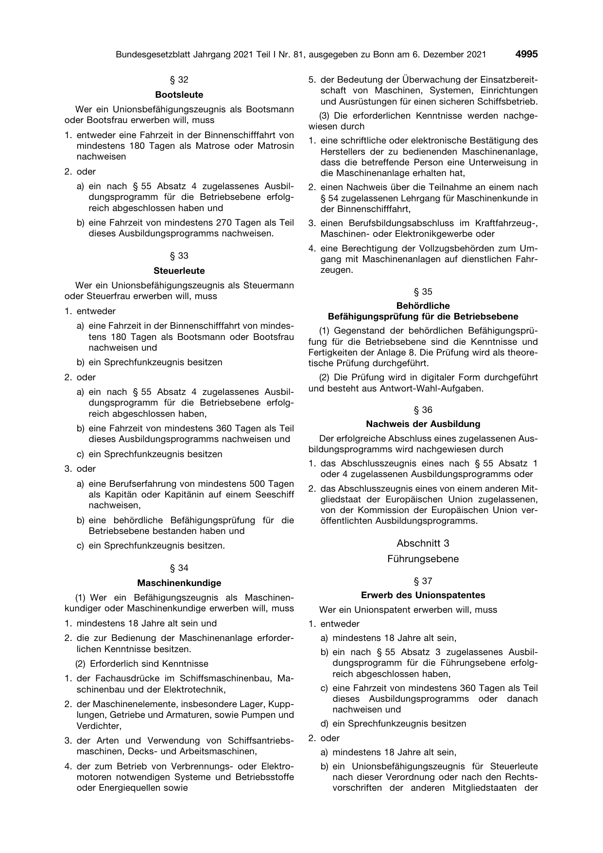 BGBl. 2021, Seite 4995 — Originalseite als Abbildung