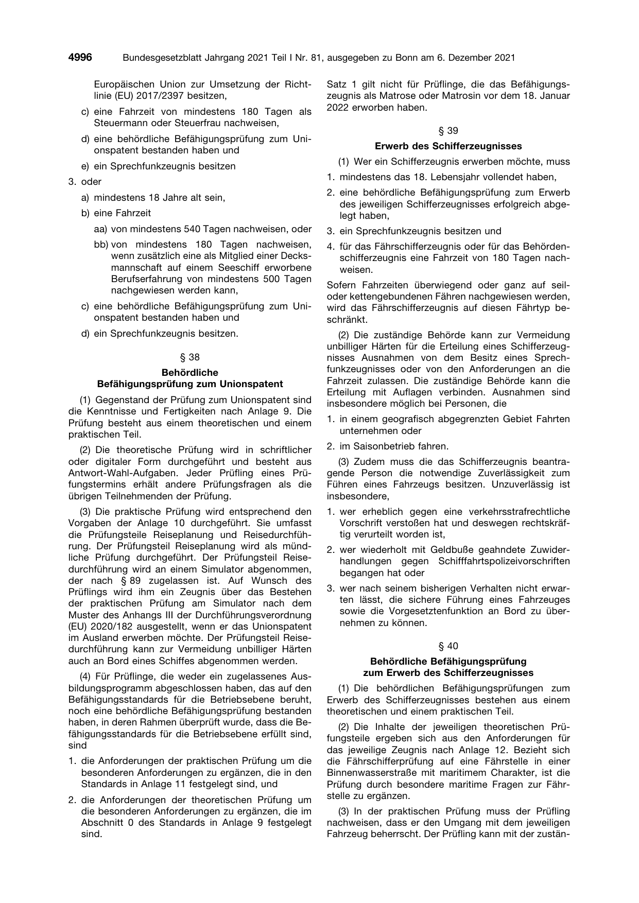 BGBl. 2021, Seite 4996 — Originalseite als Abbildung