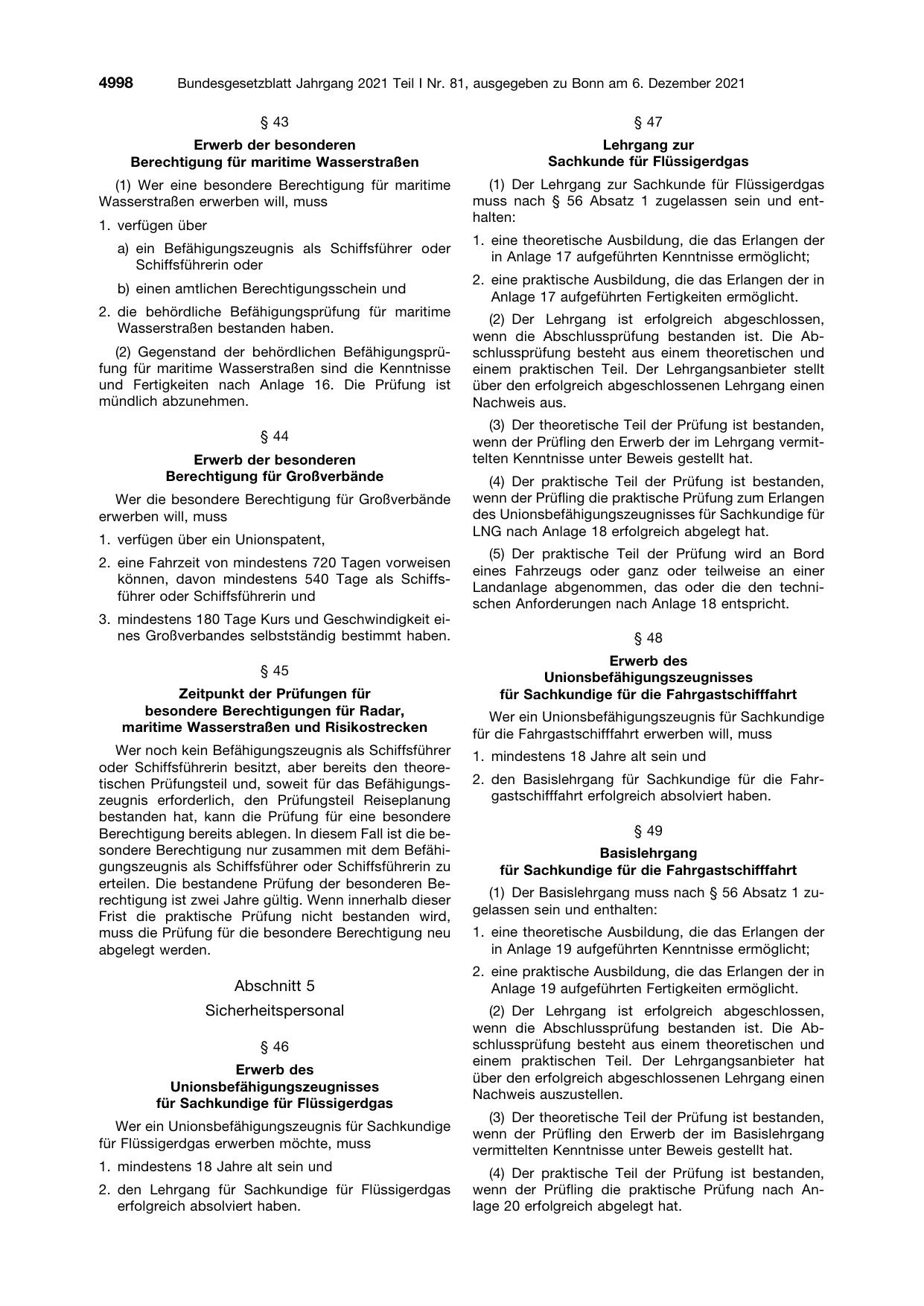 BGBl. 2021, Seite 4998 — Originalseite als Abbildung