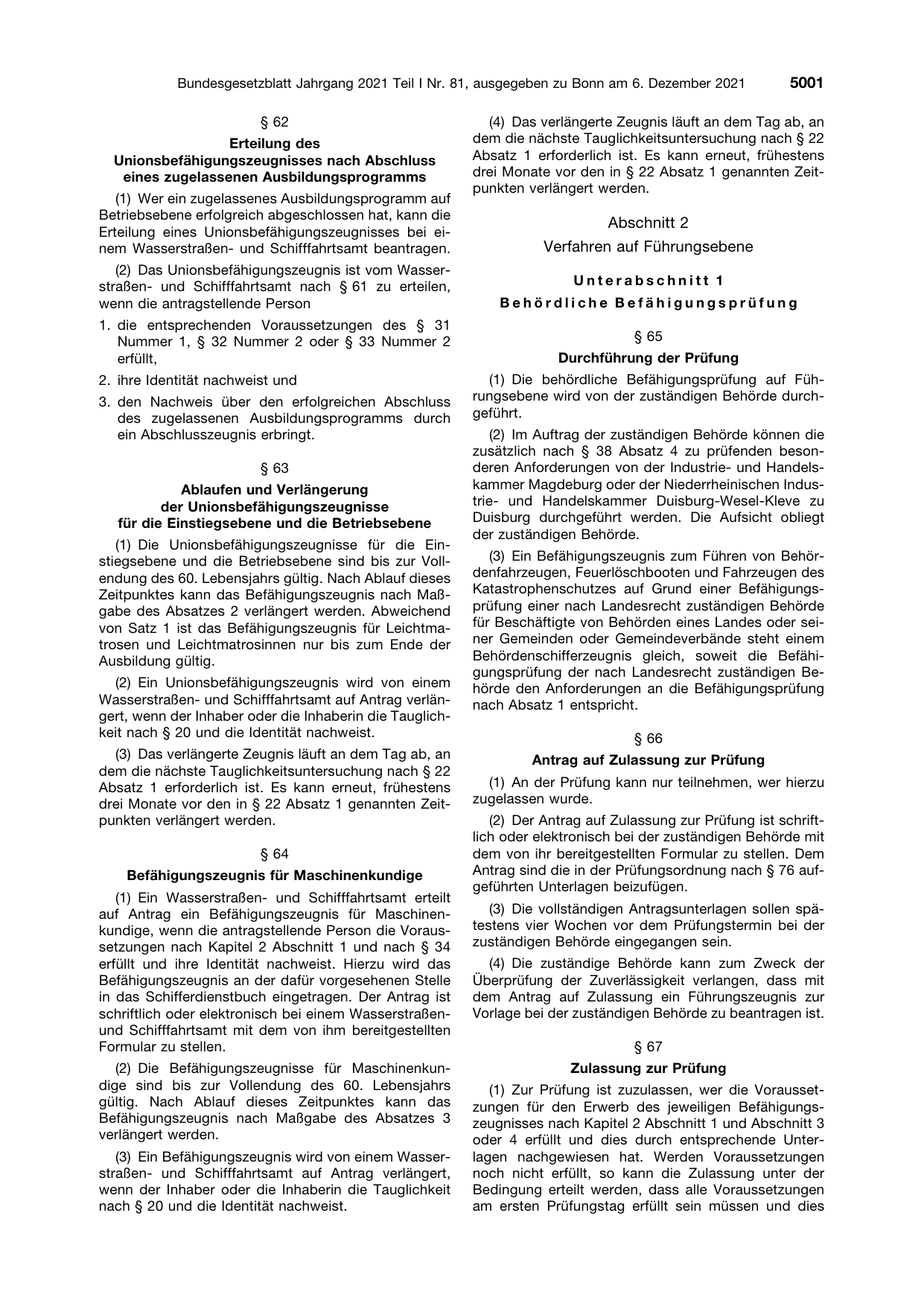 BGBl. 2021, Seite 5001 — Originalseite als Abbildung
