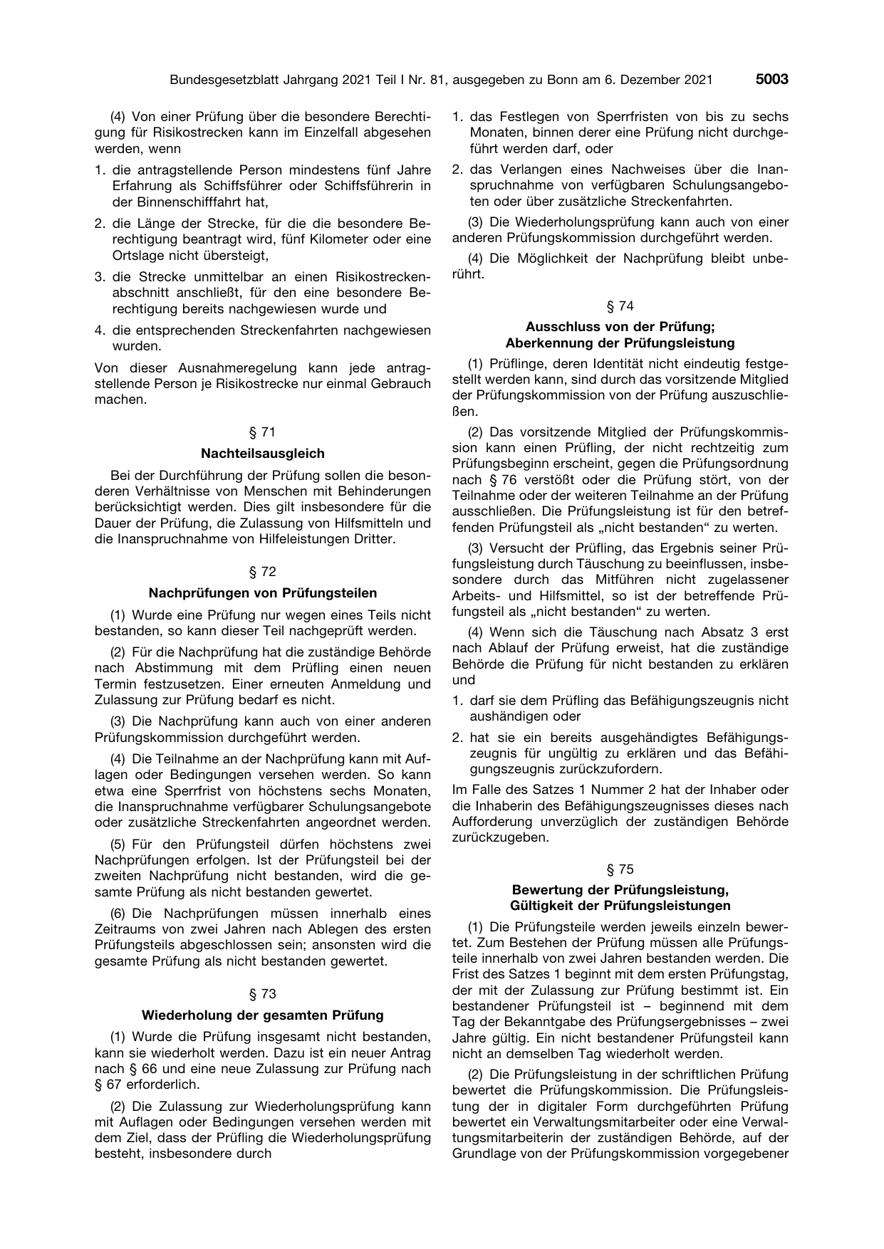 BGBl. 2021, Seite 5003 — Originalseite als Abbildung