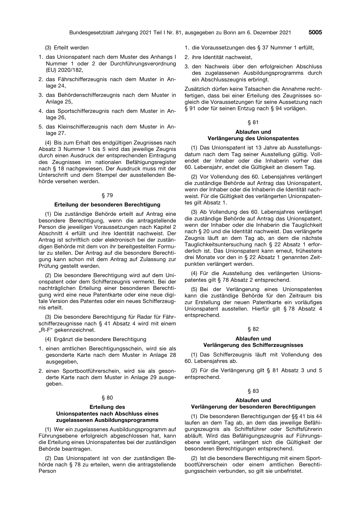 BGBl. 2021, Seite 5005 — Originalseite als Abbildung