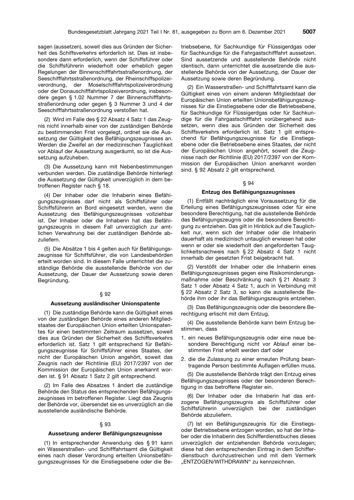 BGBl. 2021, Seite 5007 — Originalseite als Abbildung