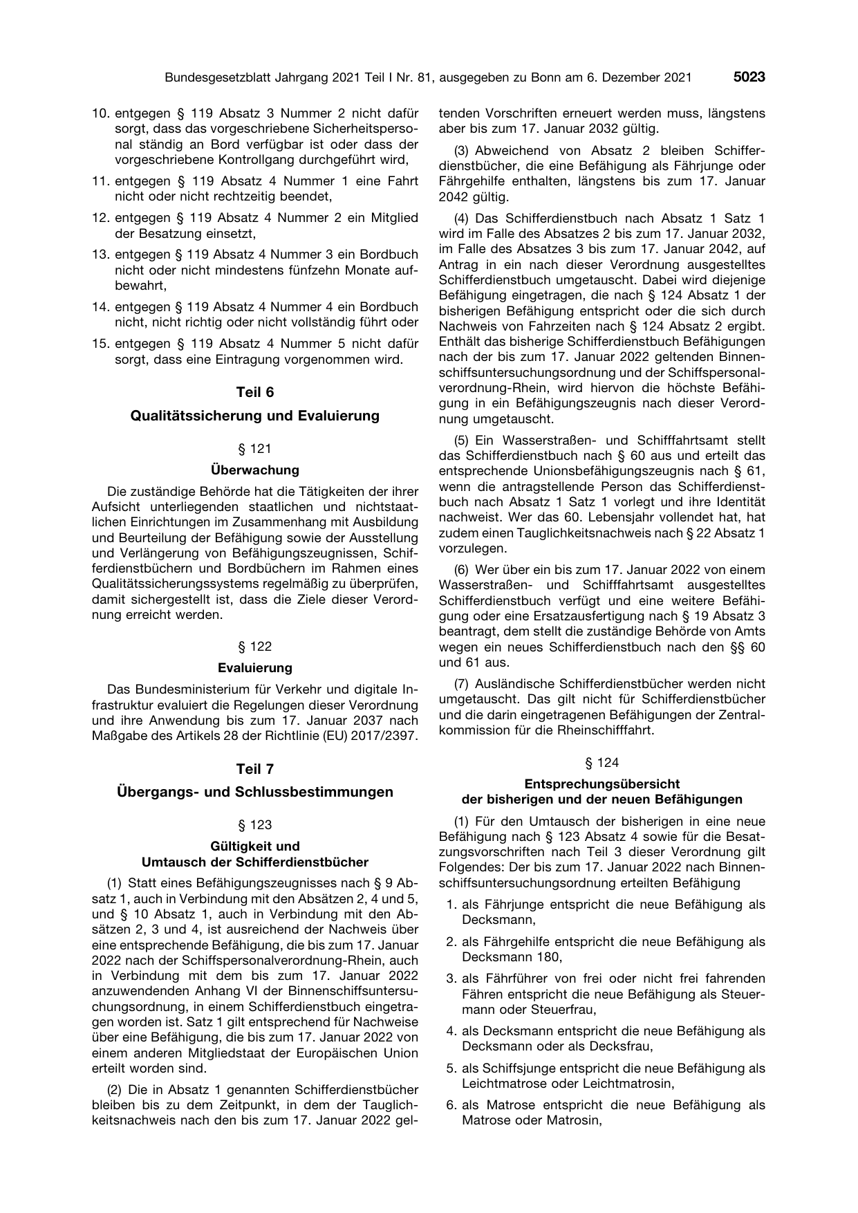 BGBl. 2021, Seite 5023 — Originalseite als Abbildung