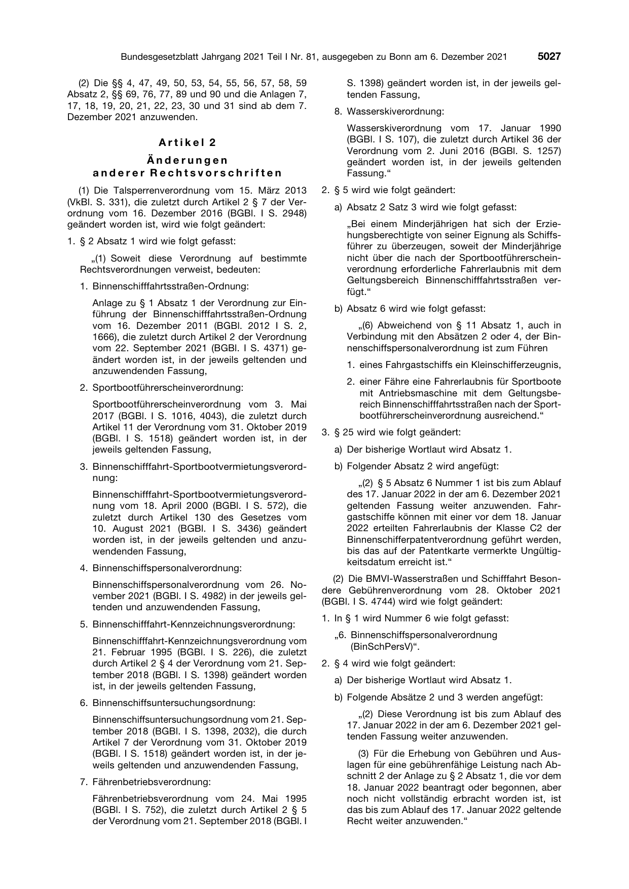 BGBl. 2021, Seite 5027 — Originalseite als Abbildung