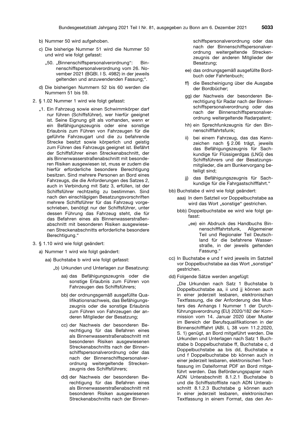 BGBl. 2021, Seite 5033 — Originalseite als Abbildung
