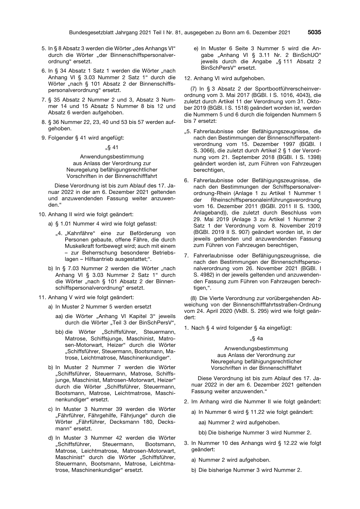 BGBl. 2021, Seite 5035 — Originalseite als Abbildung
