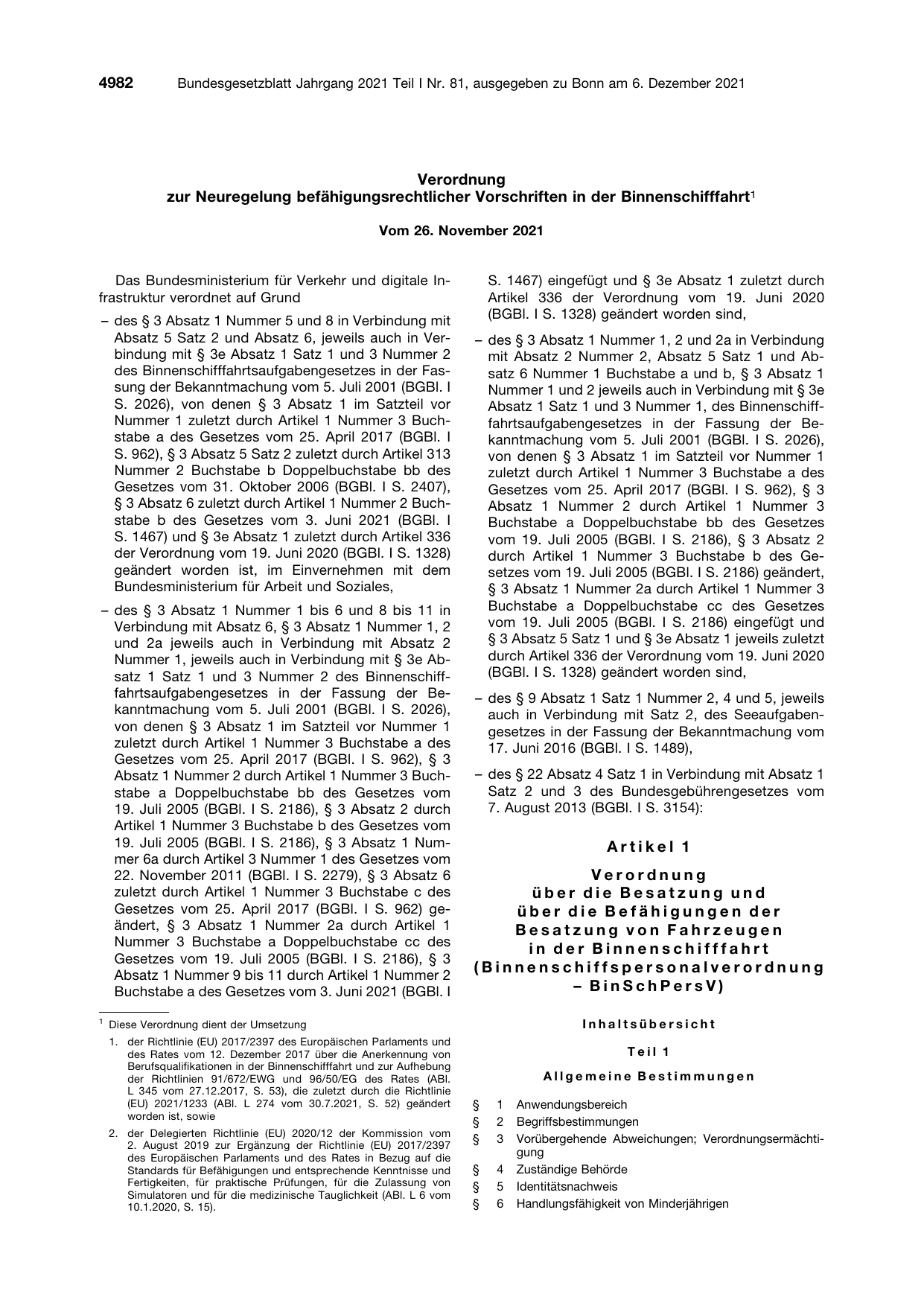 BGBl. 2021, Seite 4982 — Originalseite als Abbildung