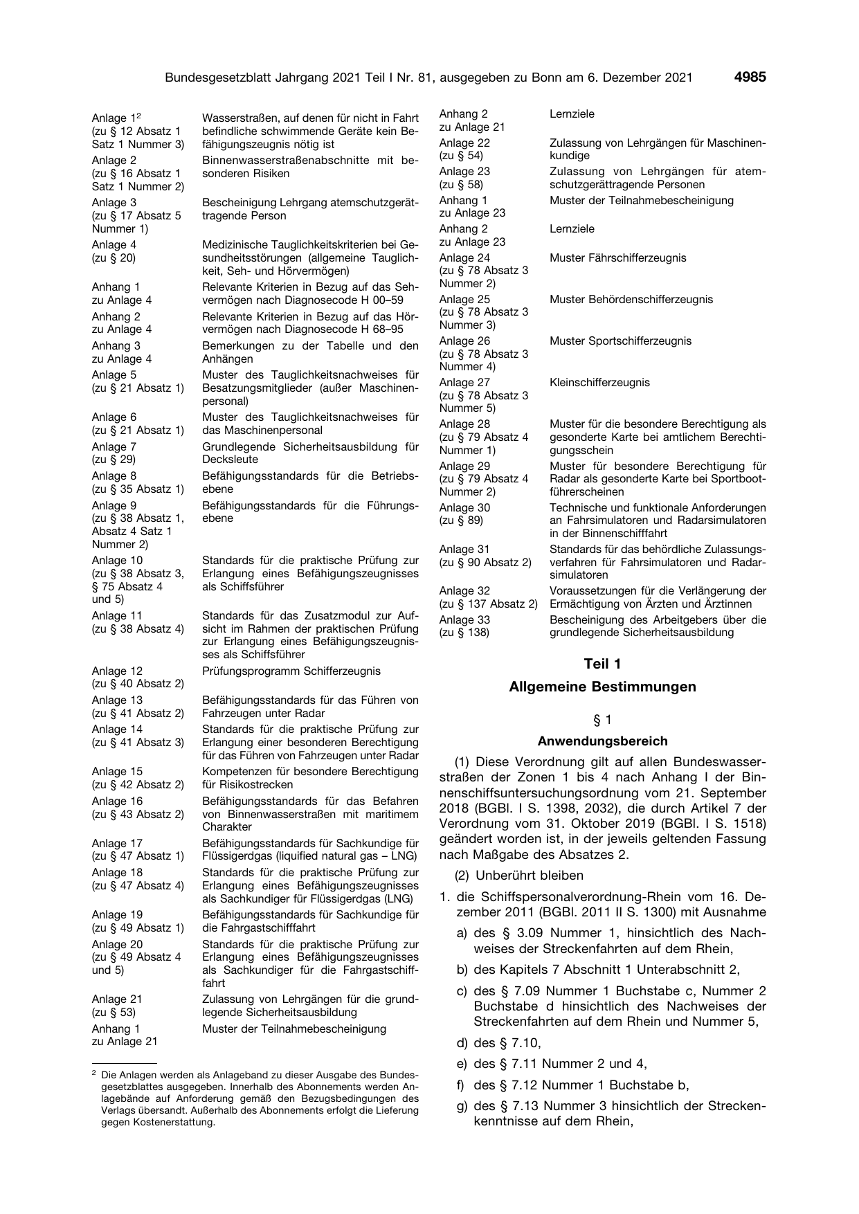 BGBl. 2021, Seite 4985 — Originalseite als Abbildung