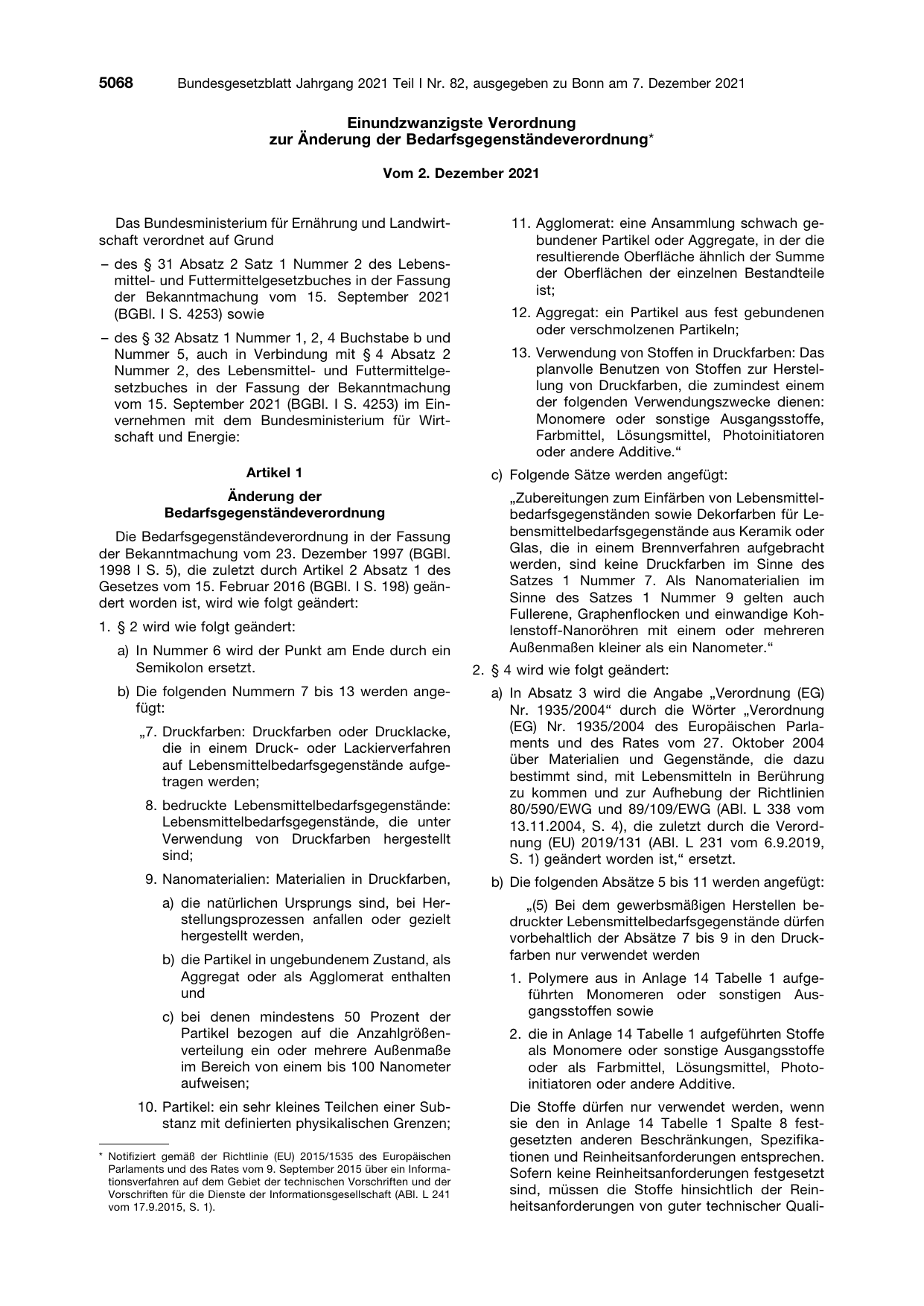 BGBl. 2021, Seite 5068 — Originalseite als Abbildung