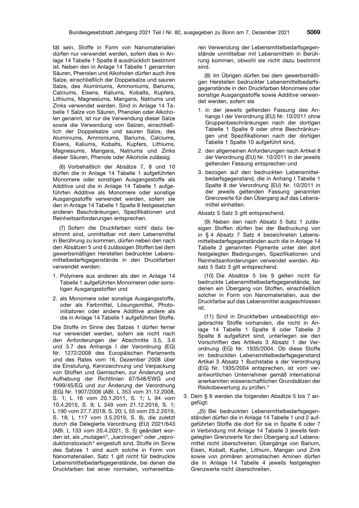 BGBl. 2021, Seite 5069 — Originalseite als Abbildung
