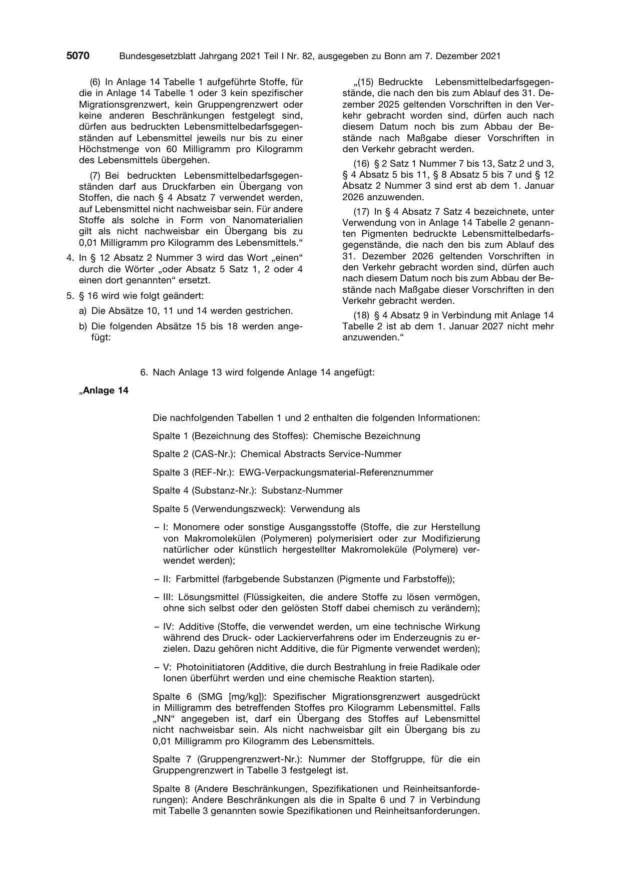 BGBl. 2021, Seite 5070 — Originalseite als Abbildung