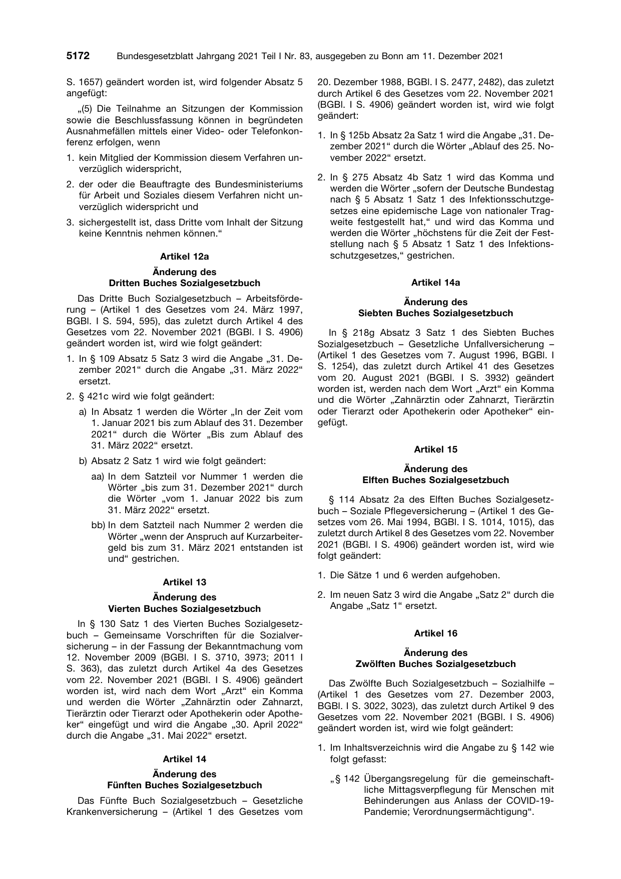 BGBl. 2021, Seite 5172 — Originalseite als Abbildung