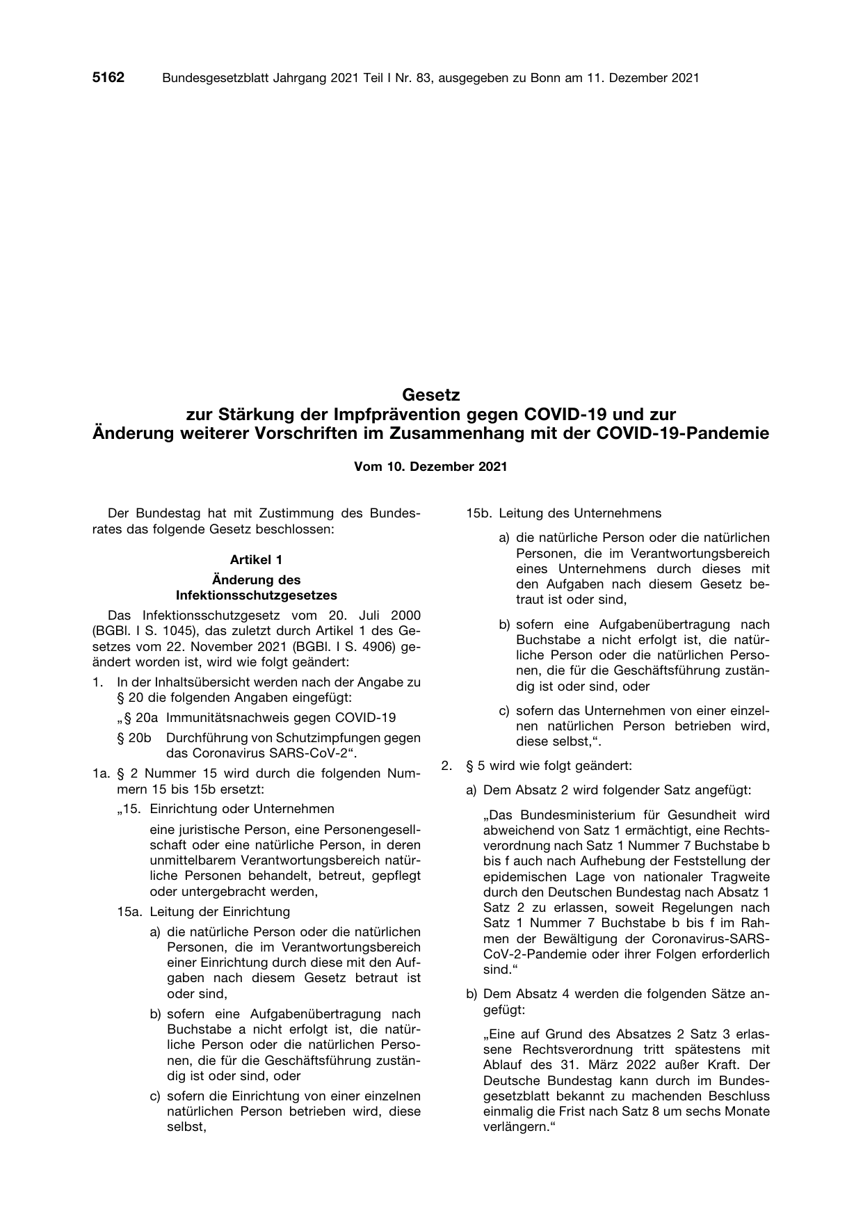 BGBl. 2021, Seite 5162 — Originalseite als Abbildung