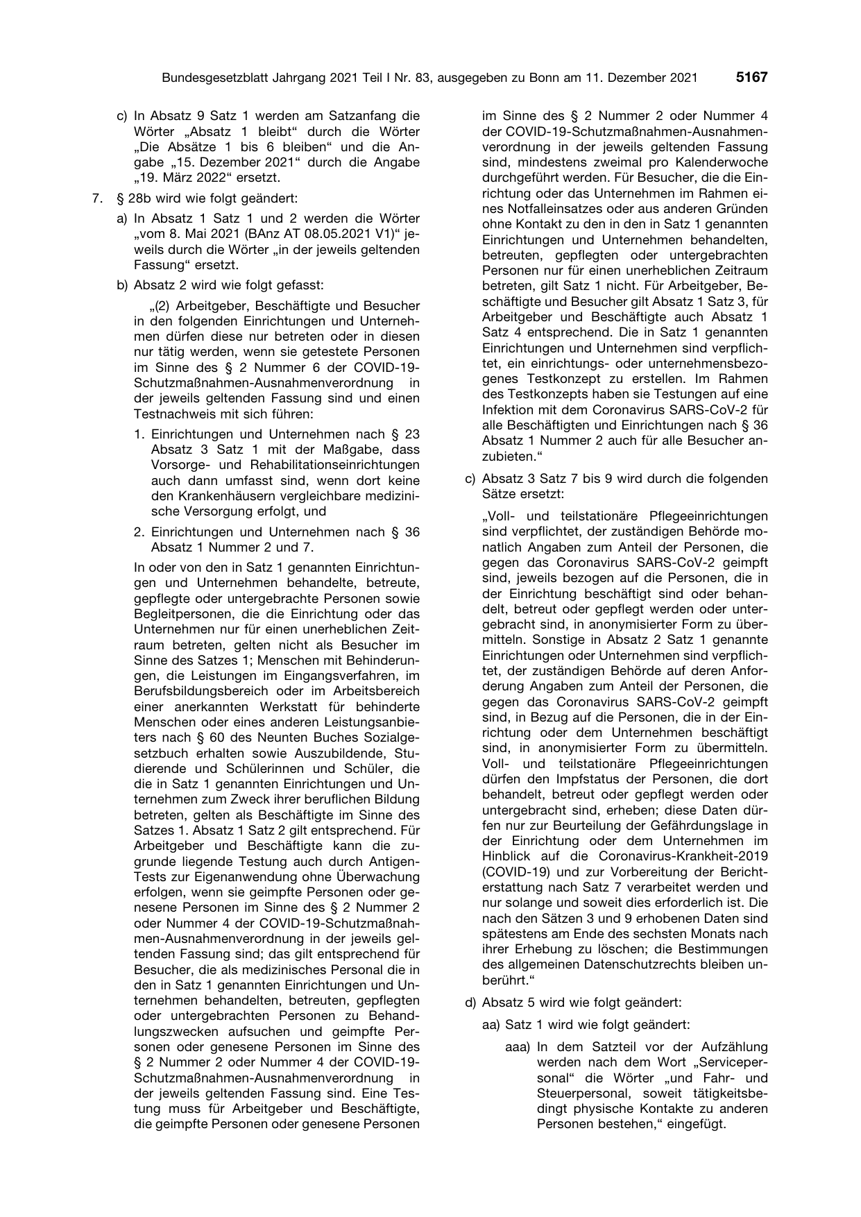 BGBl. 2021, Seite 5167 — Originalseite als Abbildung