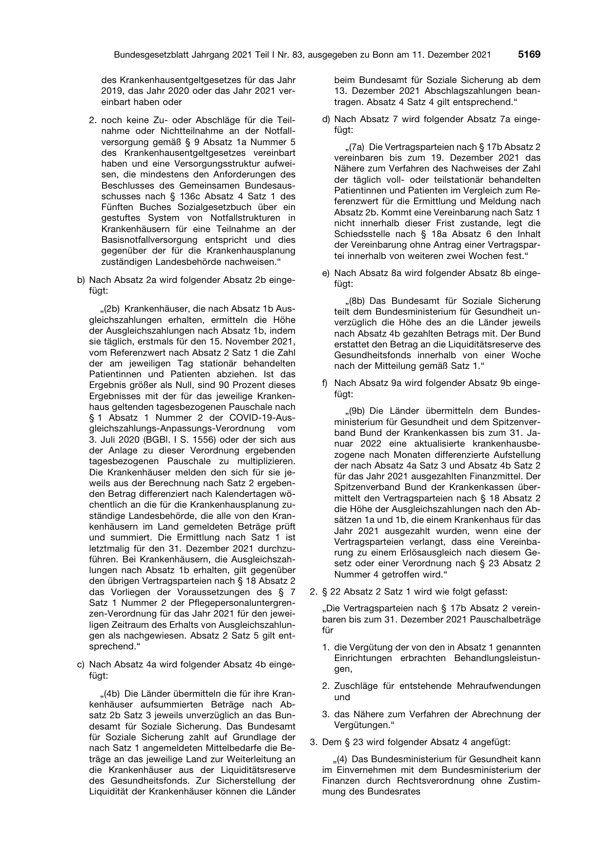 BGBl. 2021, Seite 5169 — Originalseite als Abbildung