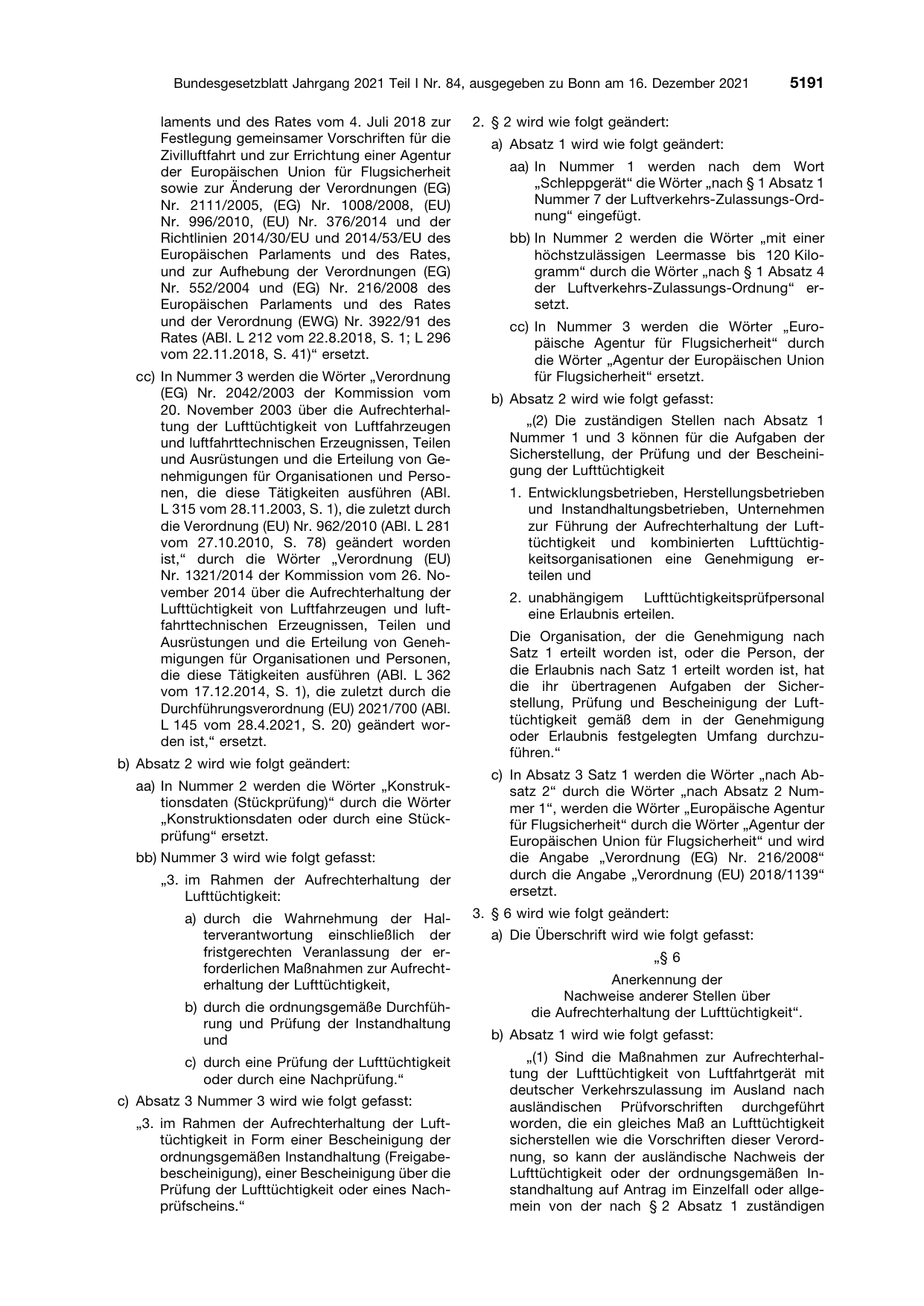 BGBl. 2021, Seite 5191 — Originalseite als Abbildung