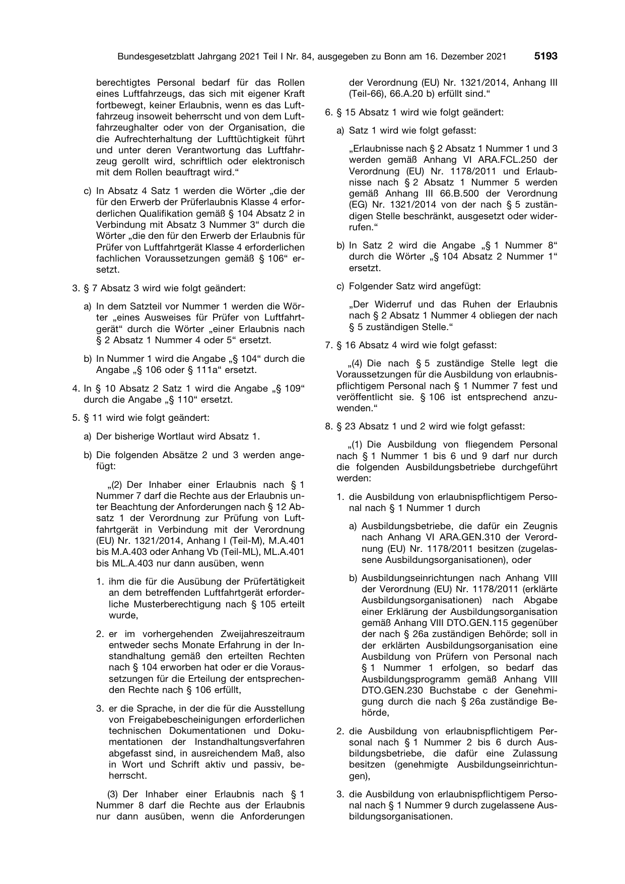 BGBl. 2021, Seite 5193 — Originalseite als Abbildung