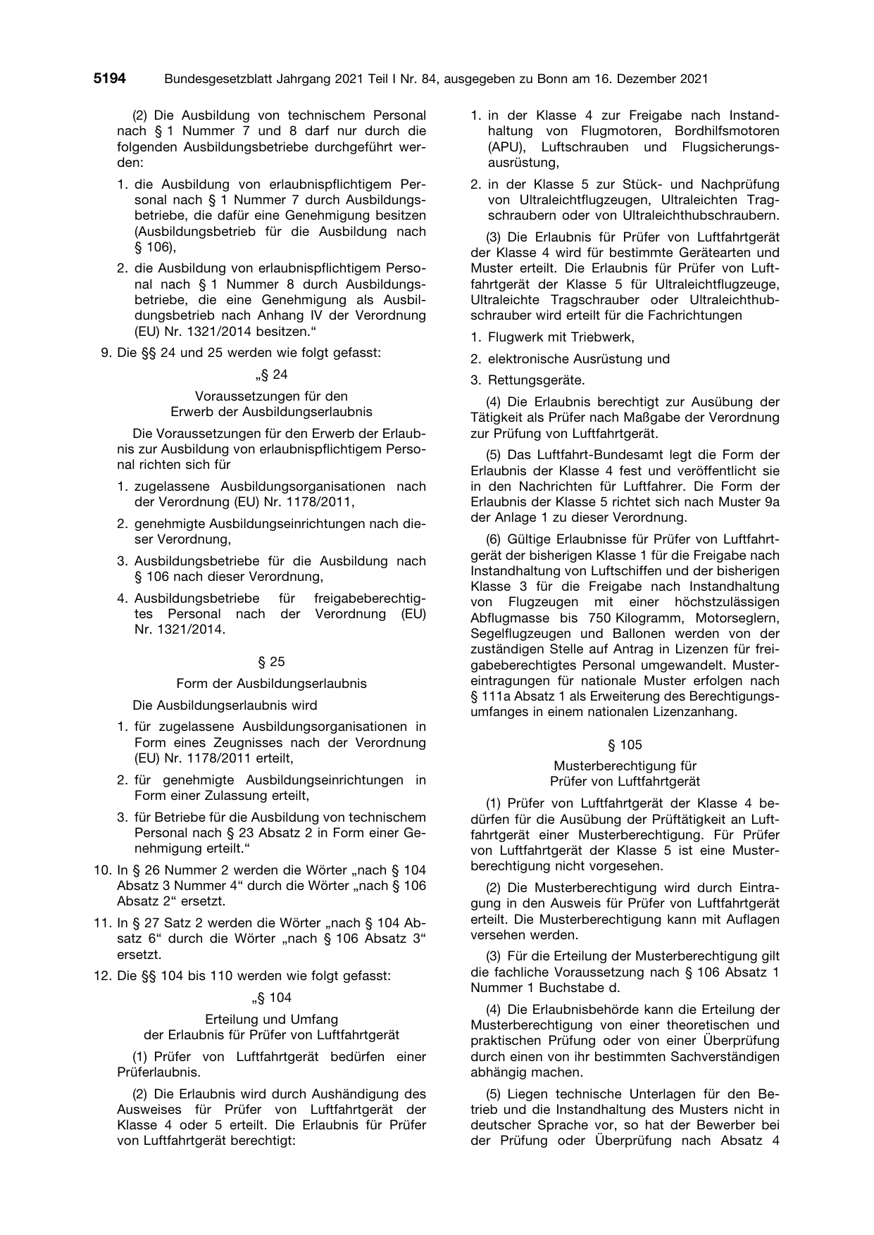 BGBl. 2021, Seite 5194 — Originalseite als Abbildung