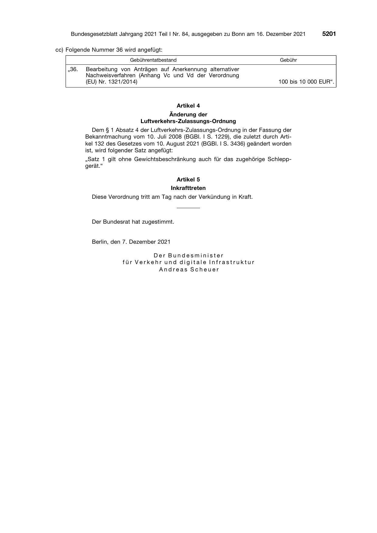 BGBl. 2021, Seite 5201 — Originalseite als Abbildung