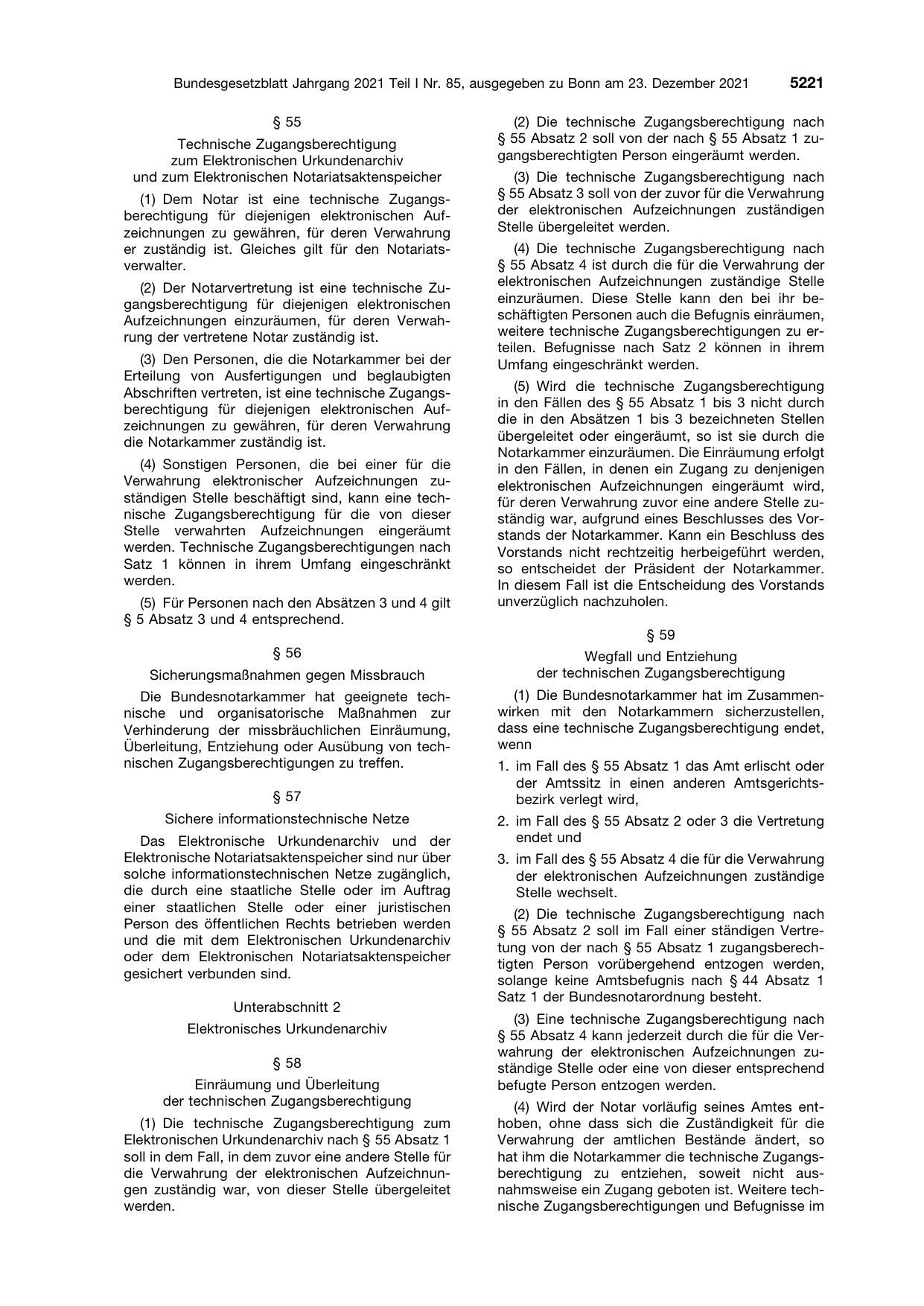BGBl. 2021, Seite 5221 — Originalseite als Abbildung