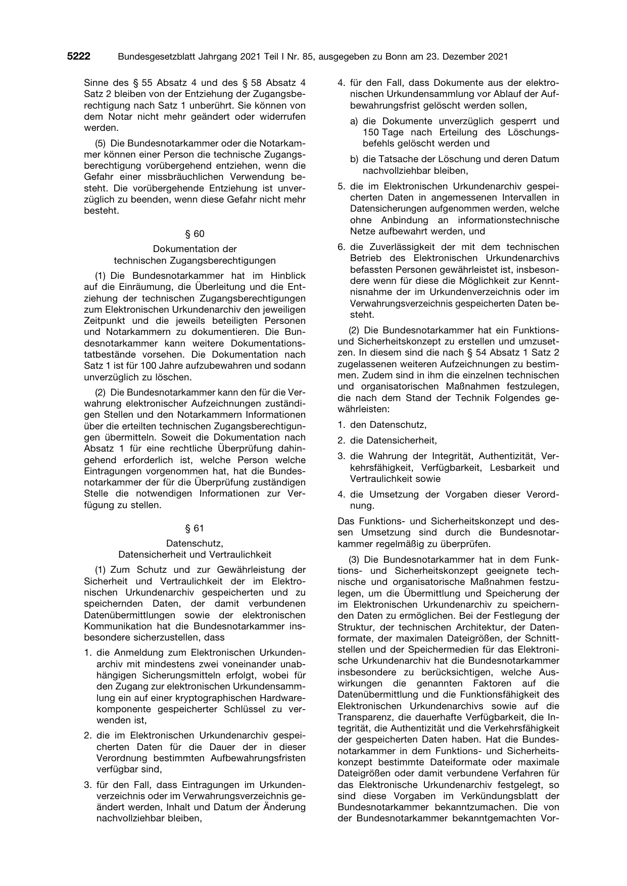 BGBl. 2021, Seite 5222 — Originalseite als Abbildung