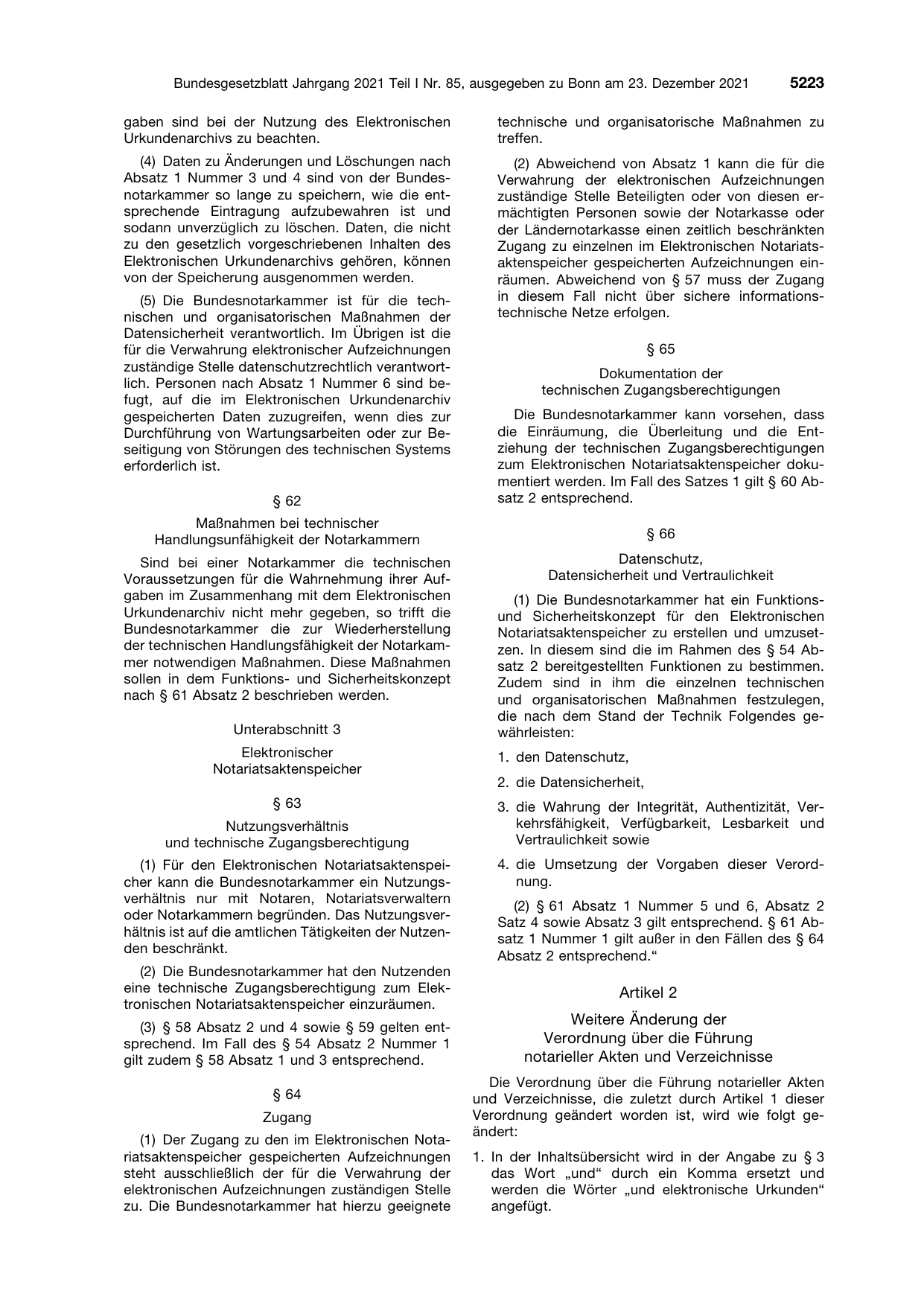 BGBl. 2021, Seite 5223 — Originalseite als Abbildung