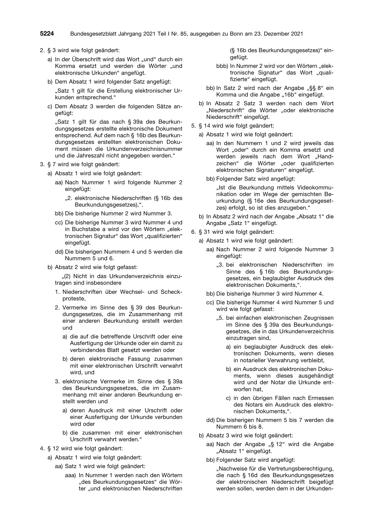 BGBl. 2021, Seite 5224 — Originalseite als Abbildung