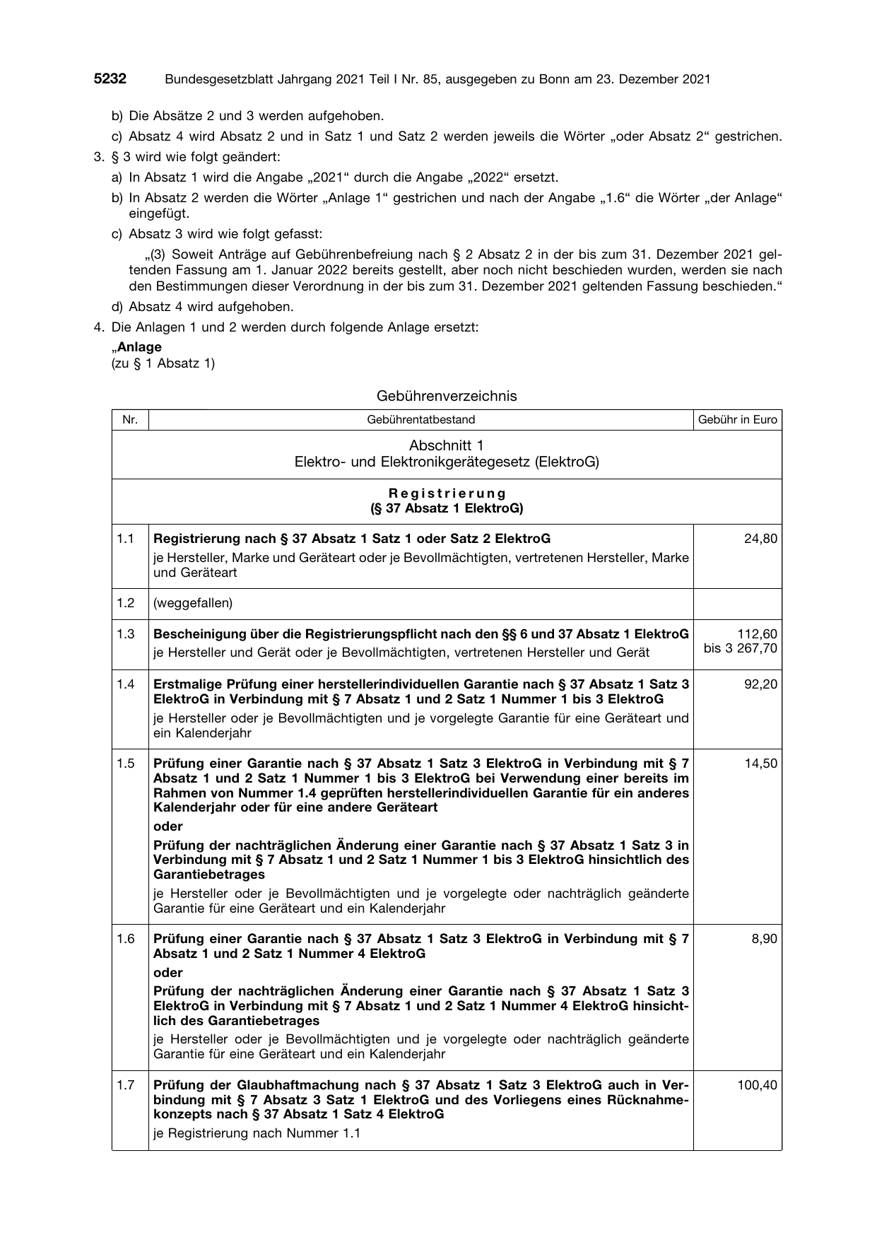 BGBl. 2021, Seite 5232 — Originalseite als Abbildung
