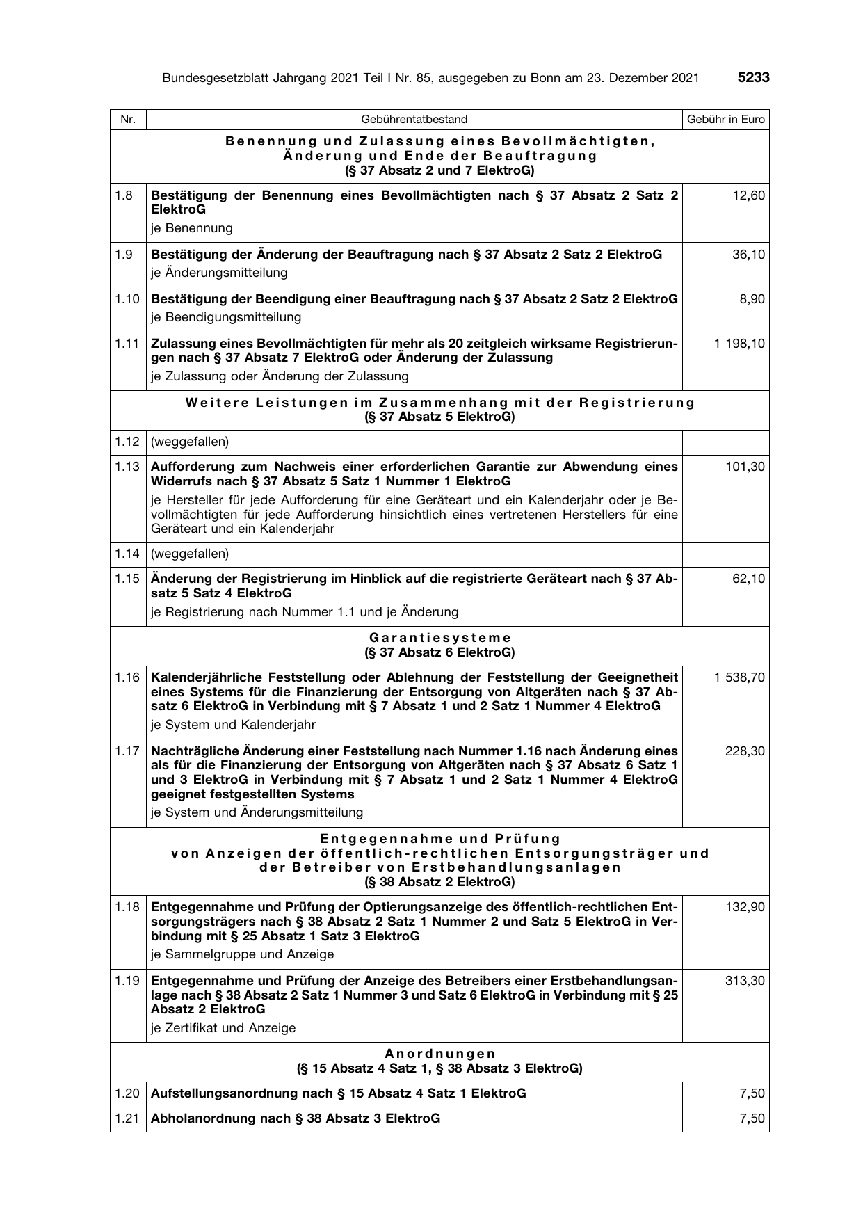 BGBl. 2021, Seite 5233 — Originalseite als Abbildung