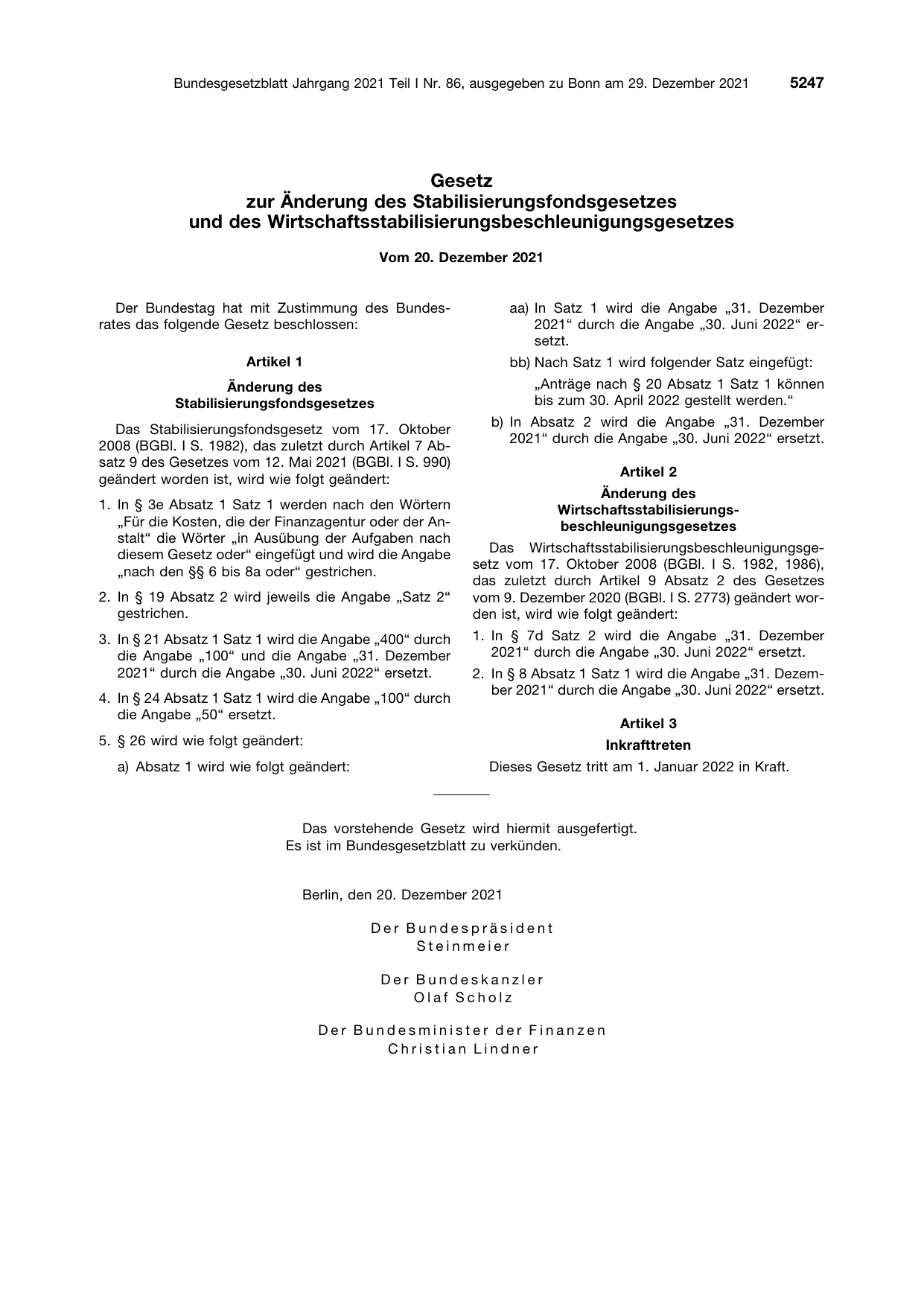 BGBl. 2021, Seite 5247 — Originalseite als Abbildung