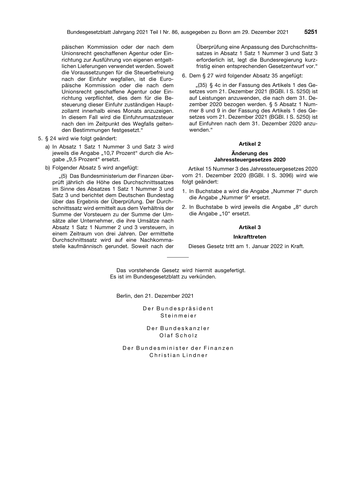 BGBl. 2021, Seite 5251 — Originalseite als Abbildung