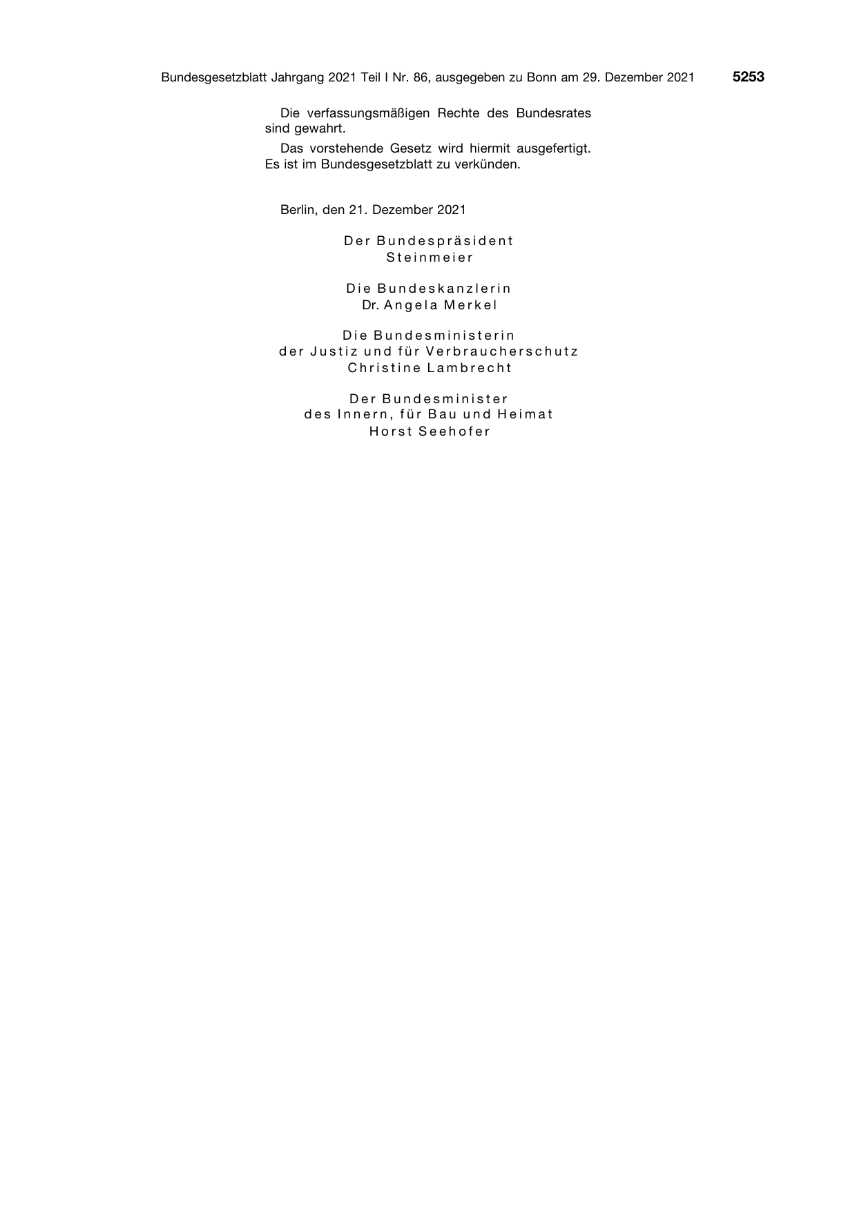 BGBl. 2021, Seite 5253 — Originalseite als Abbildung