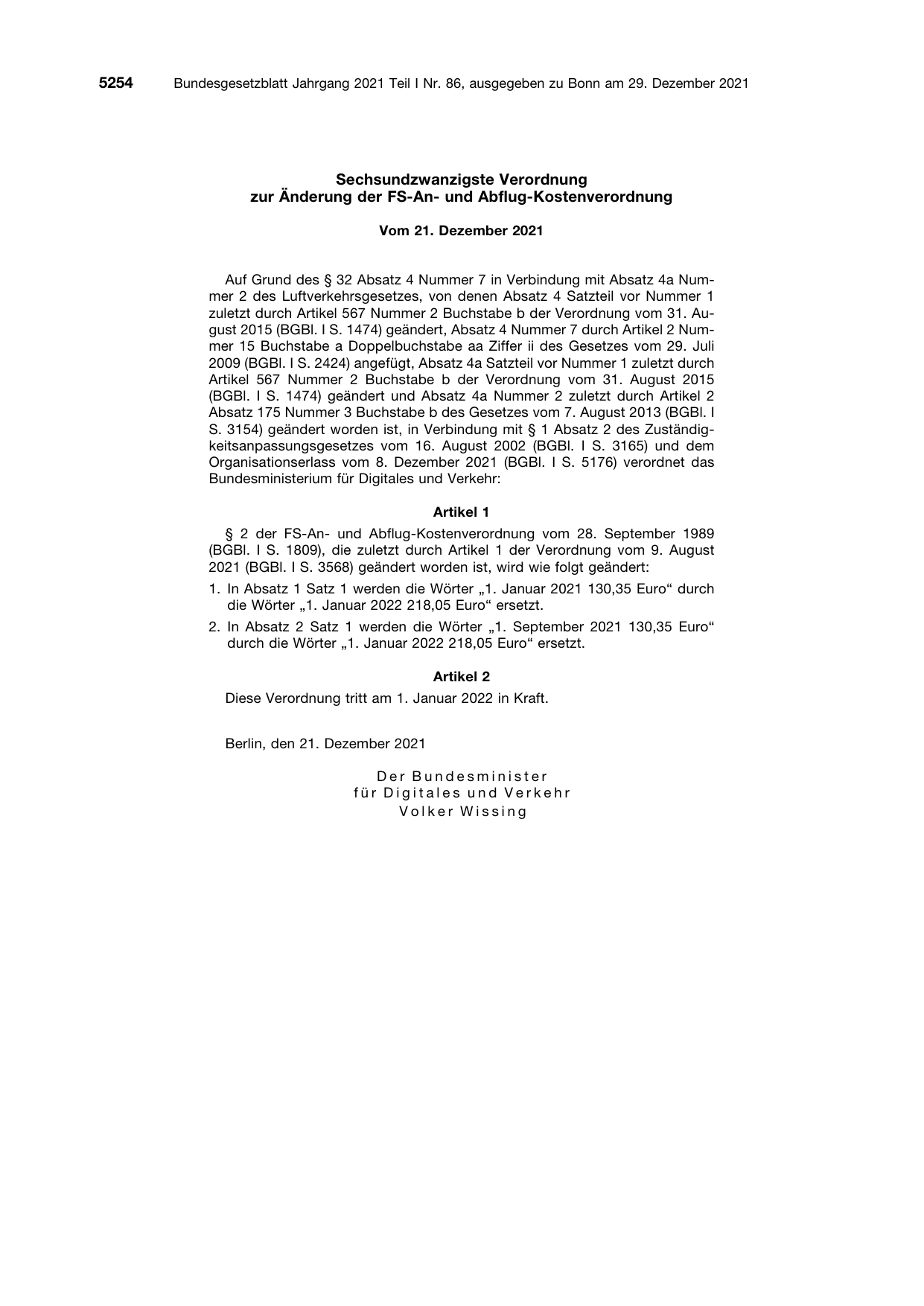 BGBl. 2021, Seite 5254 — Originalseite als Abbildung