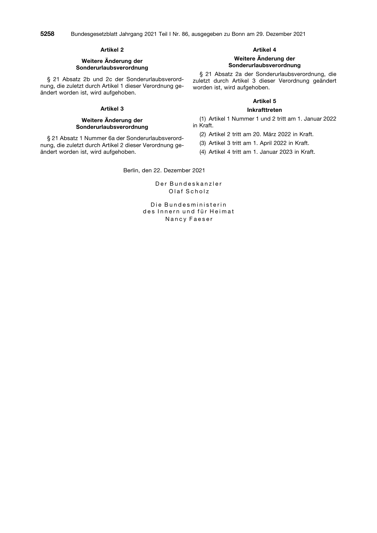 BGBl. 2021, Seite 5258 — Originalseite als Abbildung