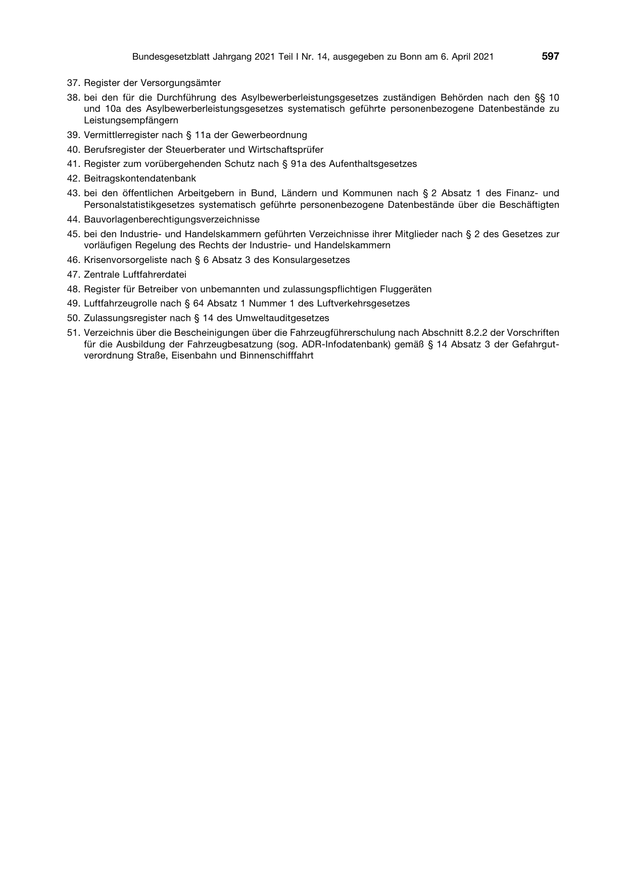 BGBl. 2021, Seite 597 — Originalseite als Abbildung