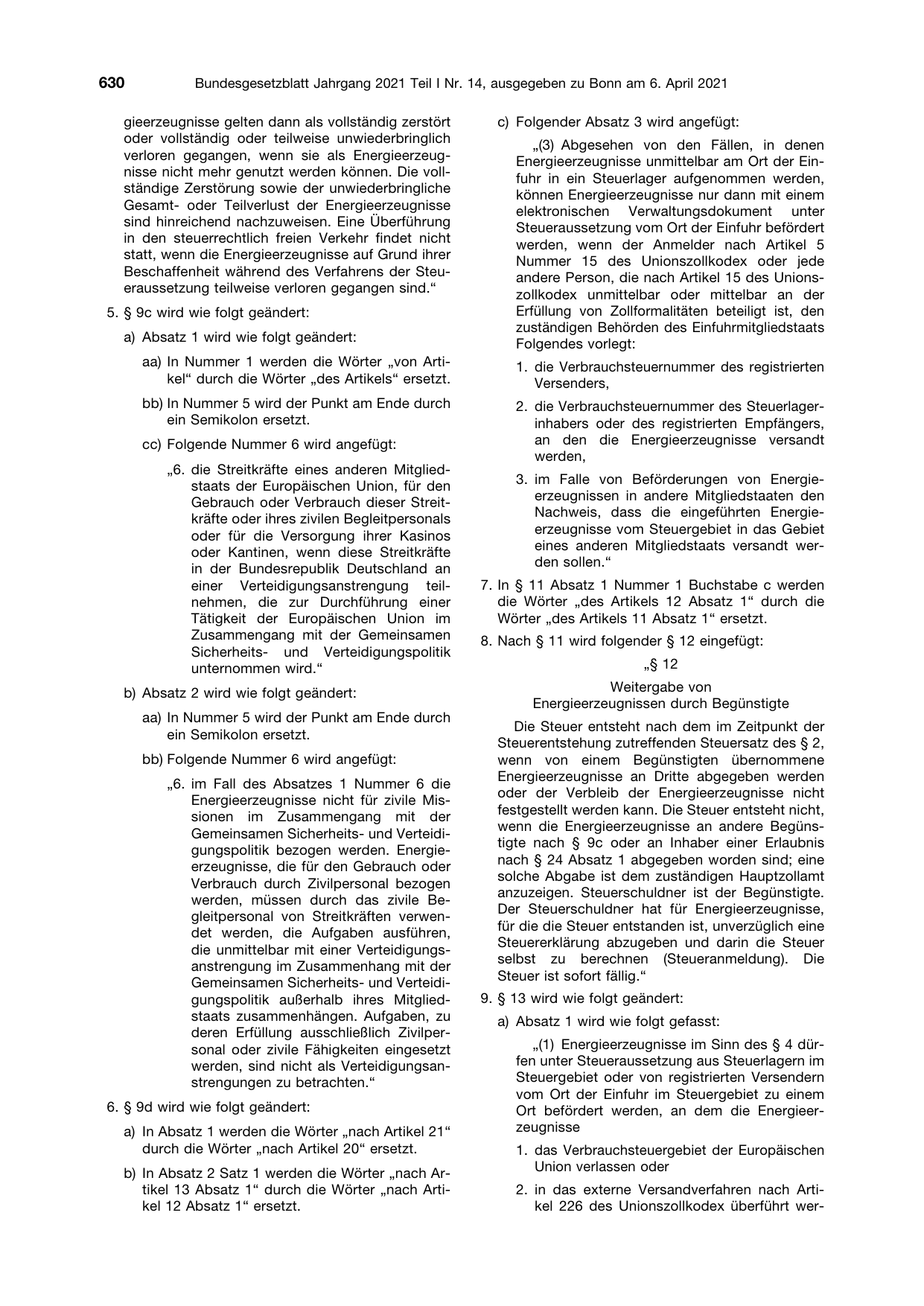 BGBl. 2021, Seite 630 — Originalseite als Abbildung