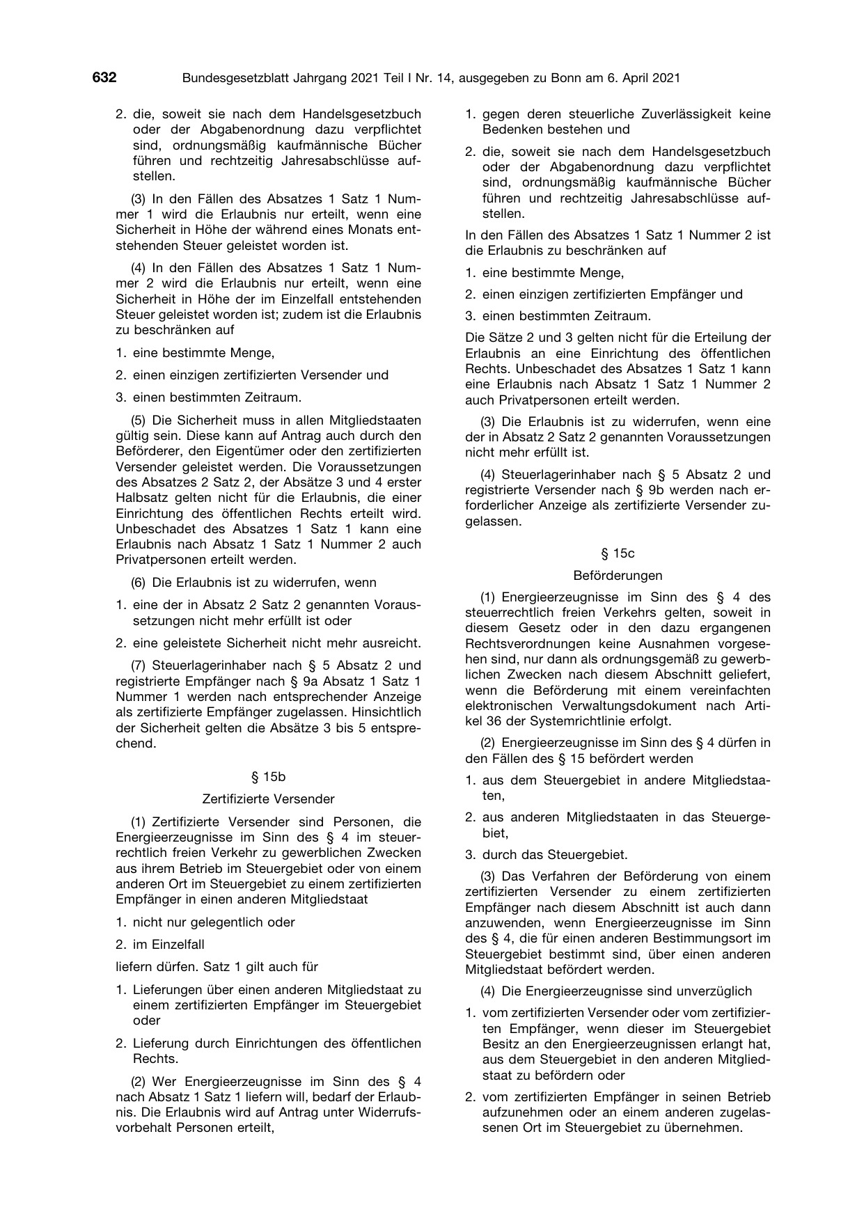 BGBl. 2021, Seite 632 — Originalseite als Abbildung