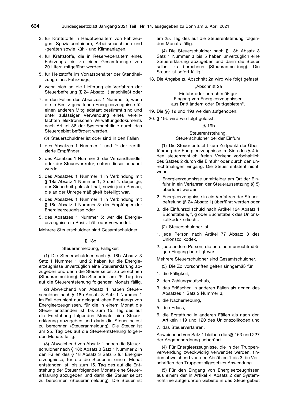 BGBl. 2021, Seite 634 — Originalseite als Abbildung