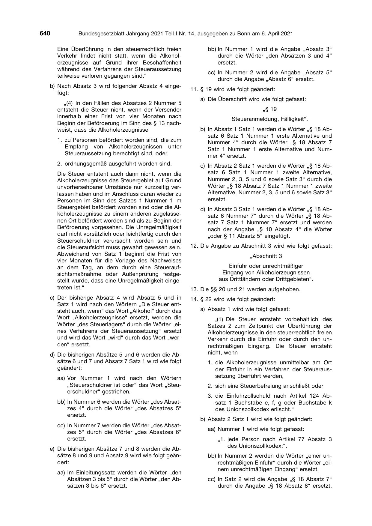 BGBl. 2021, Seite 640 — Originalseite als Abbildung