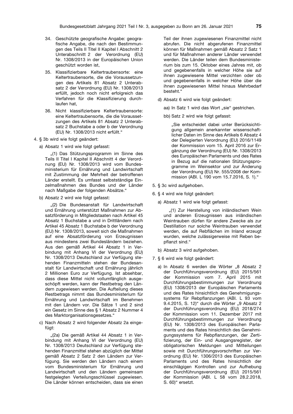 BGBl. 2021, Seite 75 — Originalseite als Abbildung