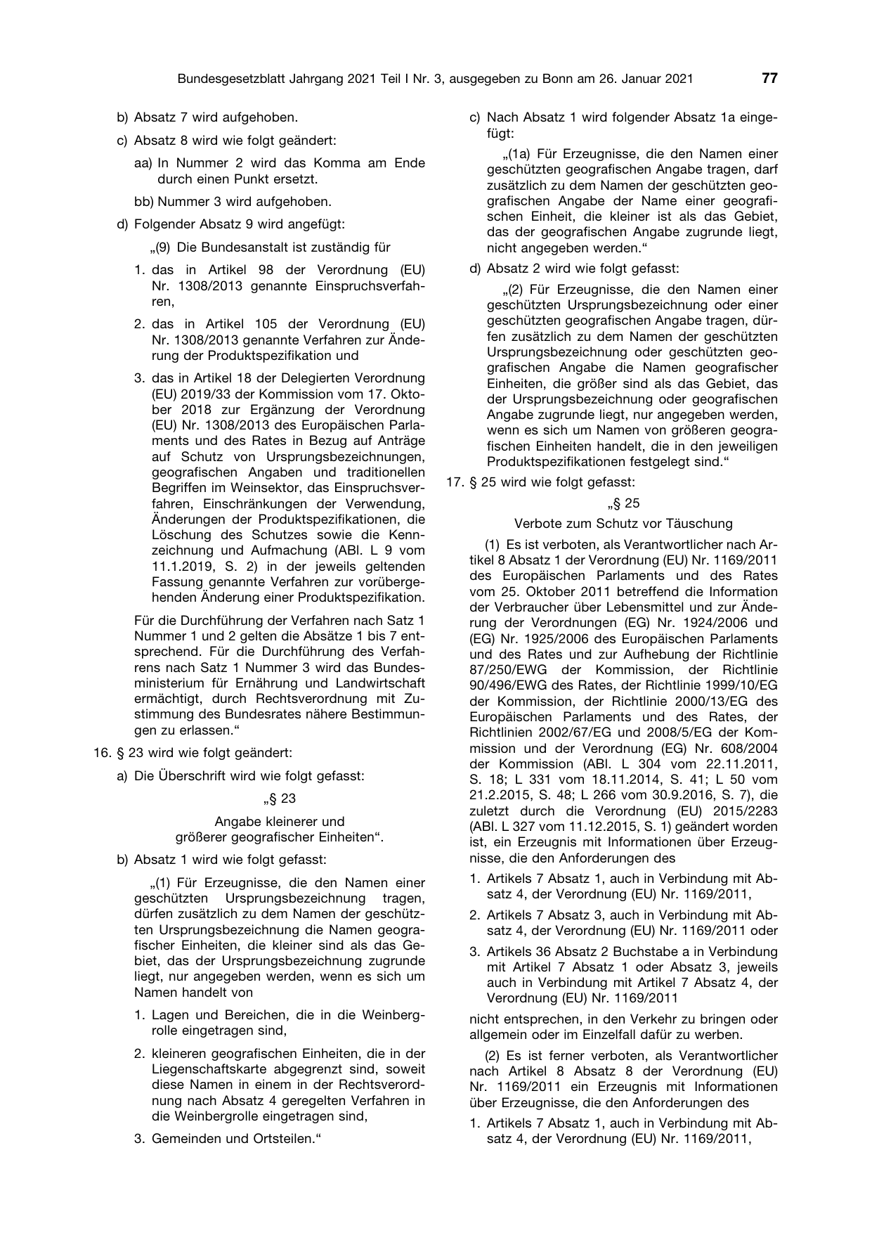 BGBl. 2021, Seite 77 — Originalseite als Abbildung